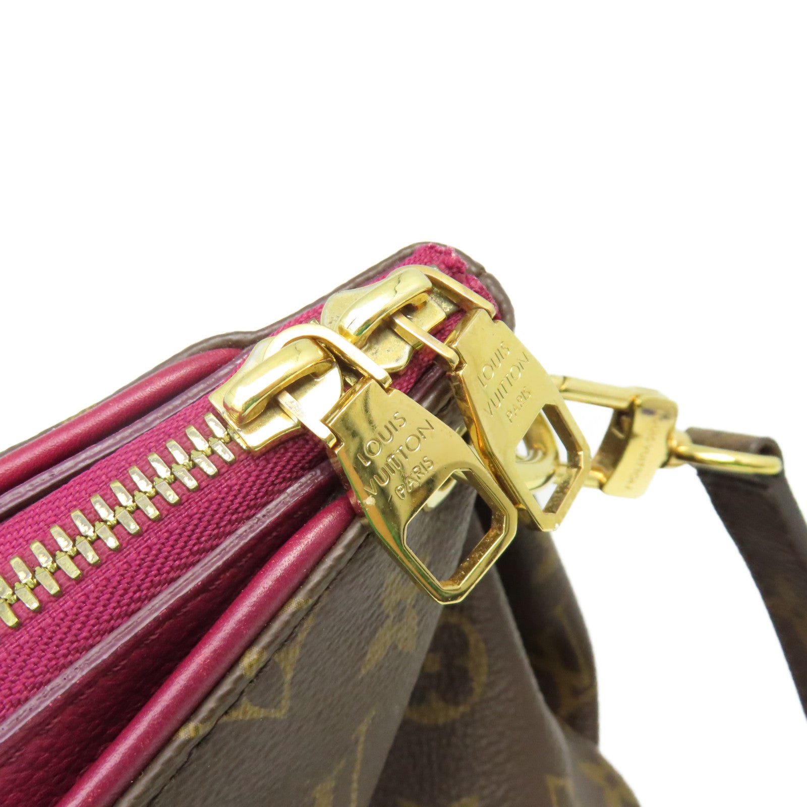 LOUIS VUITTON Monogram Pallas MM 2Way Shoulder Bag手挽肩背兩用袋啡色/酒紅色