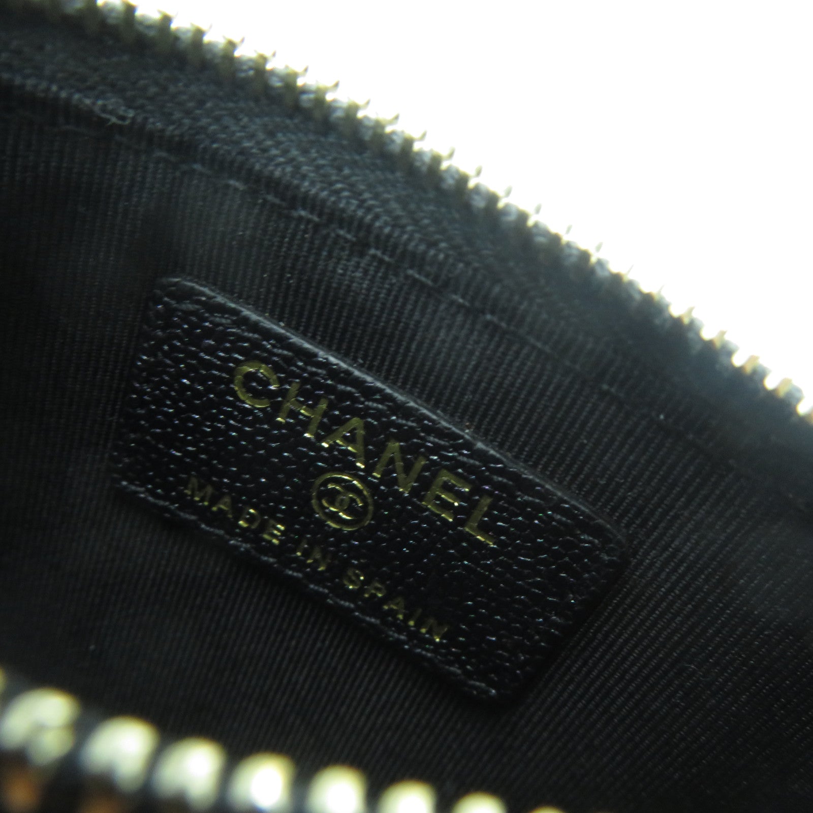 CHANEL 菱格Caviar皮革Card Case金扣卡片套紫色