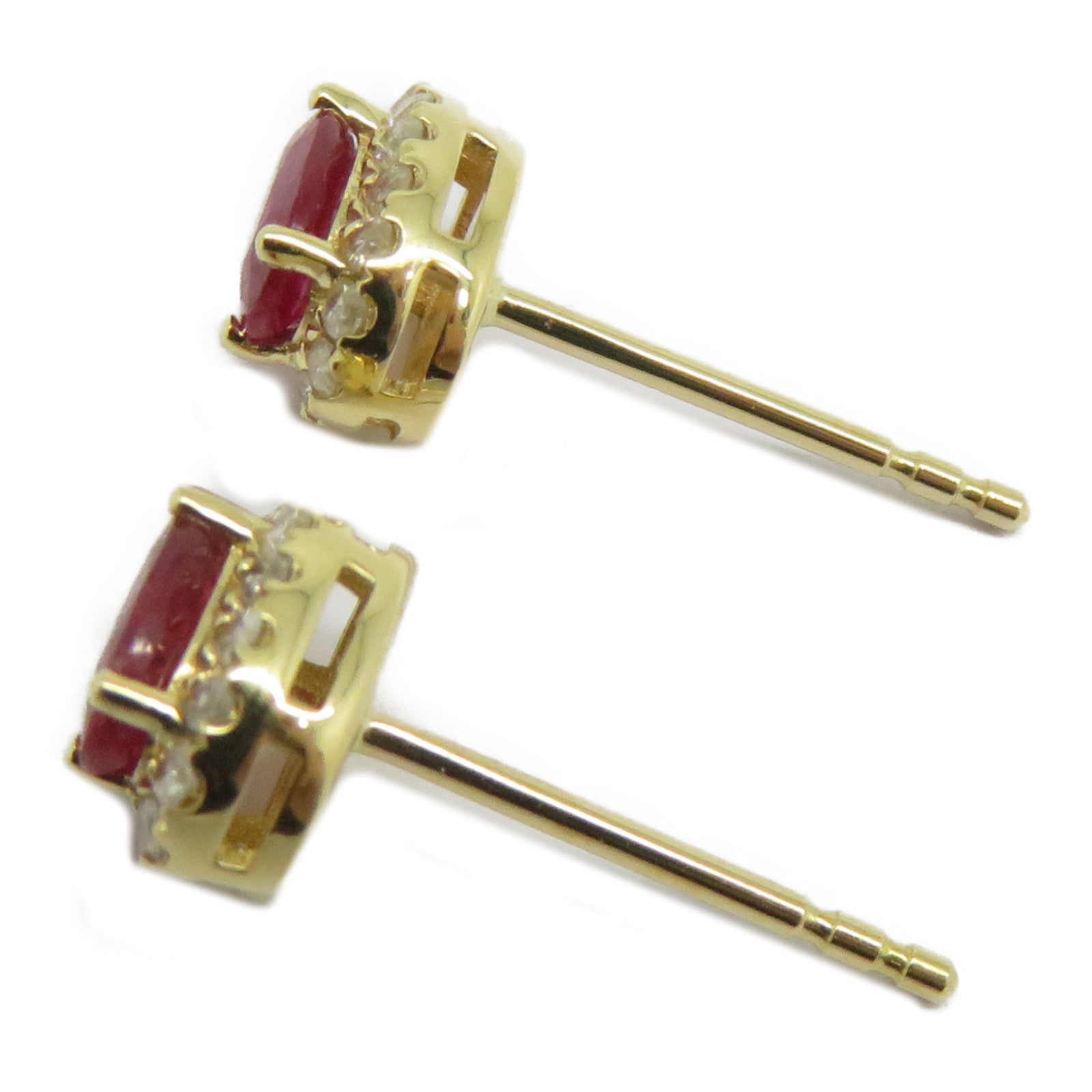 JEWELRY 18K黃金Ruby Diamond Earrings 0.66ct紅寶石/0.16ct鑽石耳環