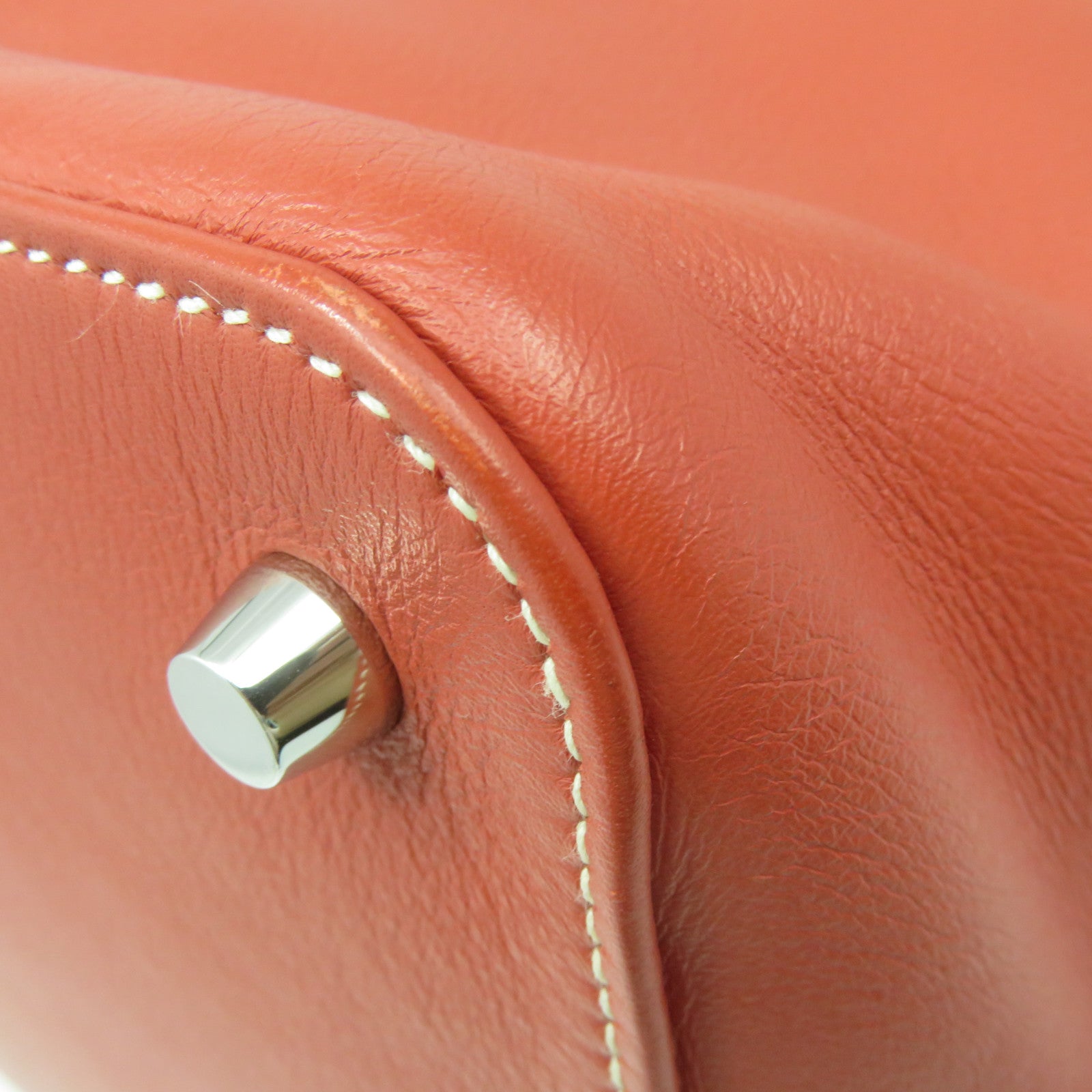 HERMES 【激減優惠】Swift皮革Toolbox 26 2Way Shoulder Bag銀扣手挽肩背兩用袋9M橙色