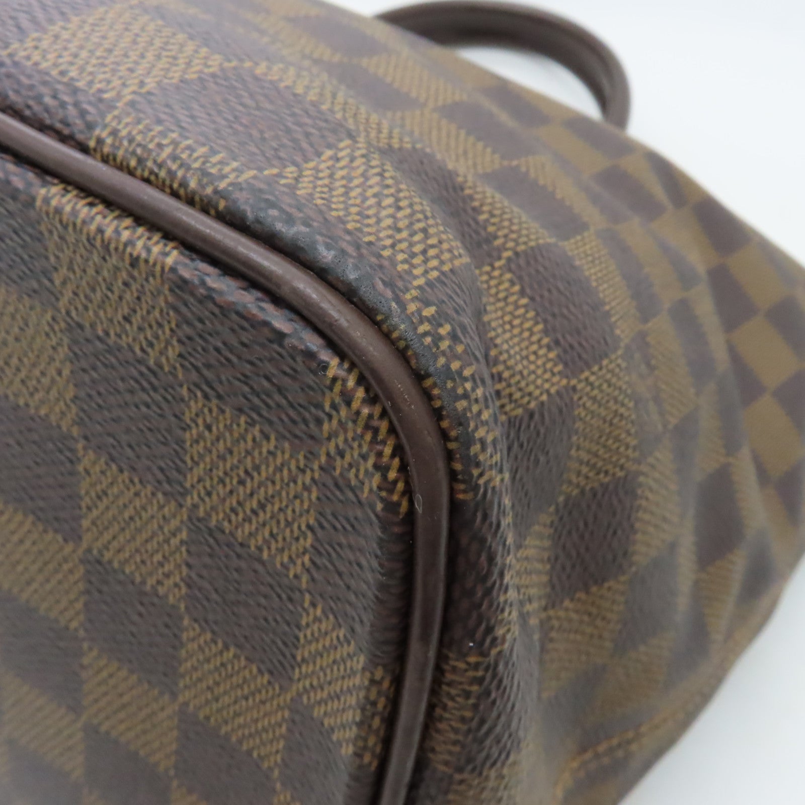 LOUIS VUITTON Damier Saleya MM金扣肩背袋棕色