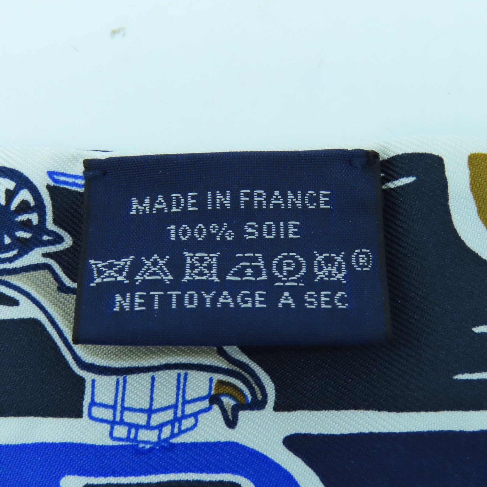 HERMES Silk Twilly Scarf Blue Color