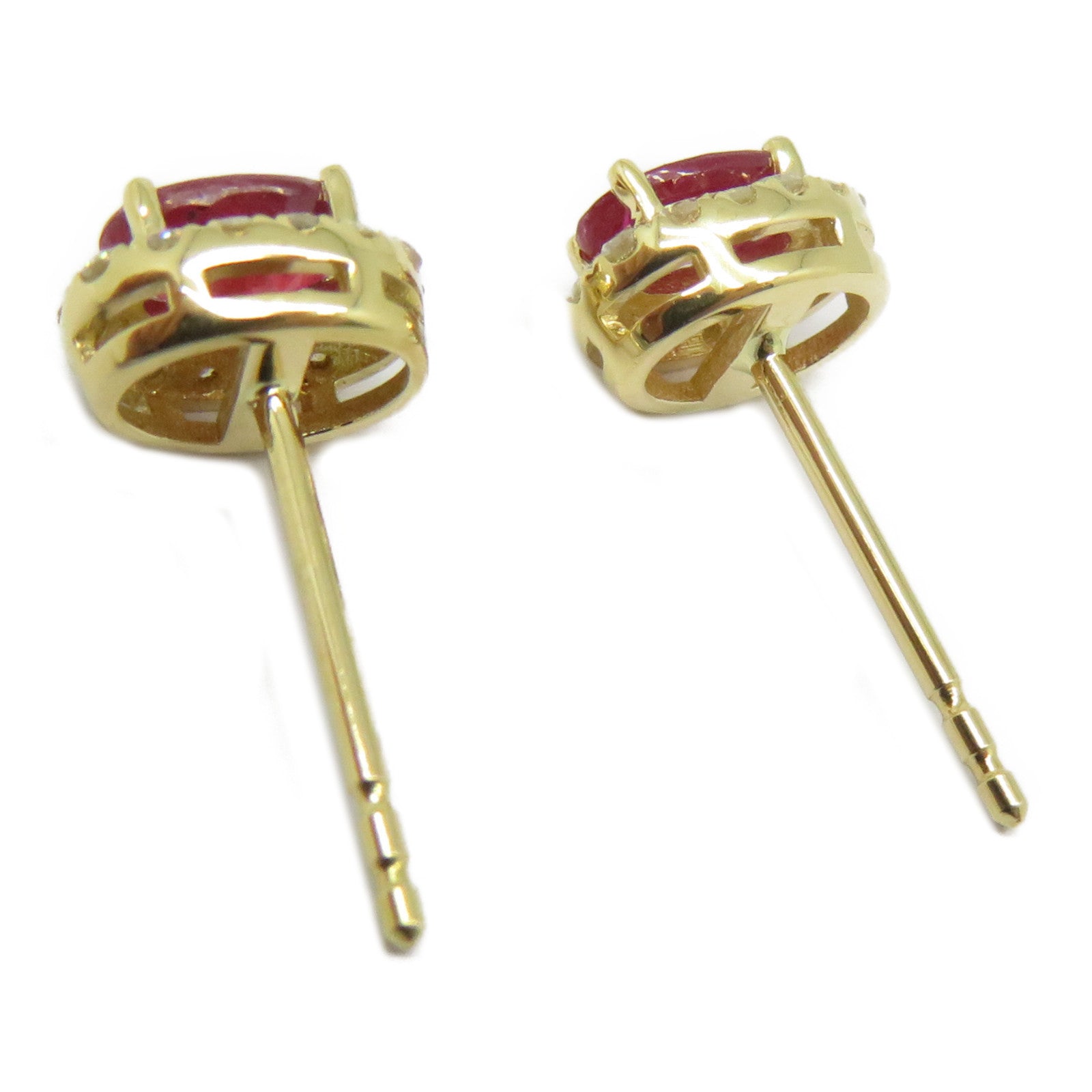 JEWELRY 18K黃金Ruby Diamond Earrings 0.66ct紅寶石/0.16ct鑽石耳環