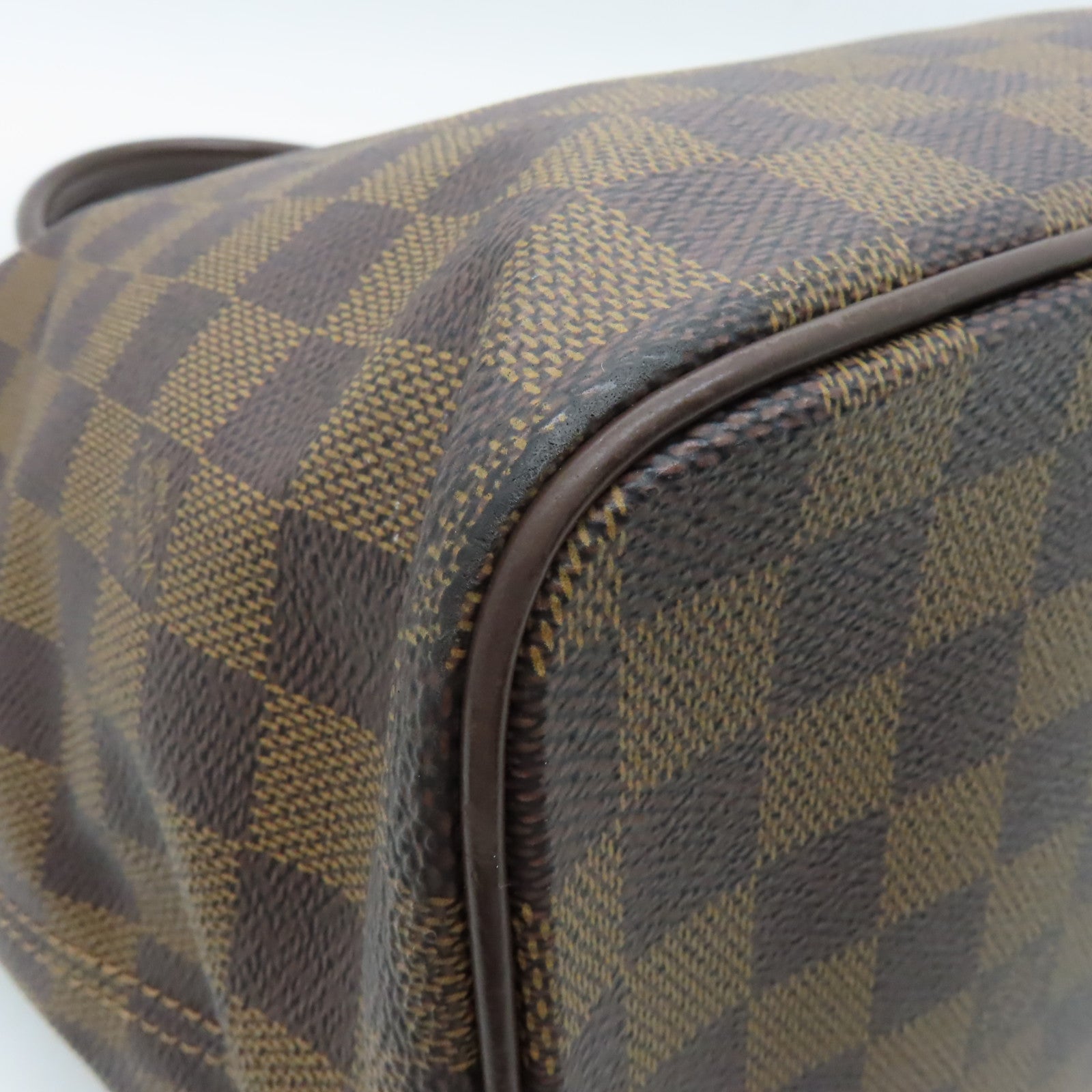 LOUIS VUITTON Damier Saleya MM金扣肩背袋棕色