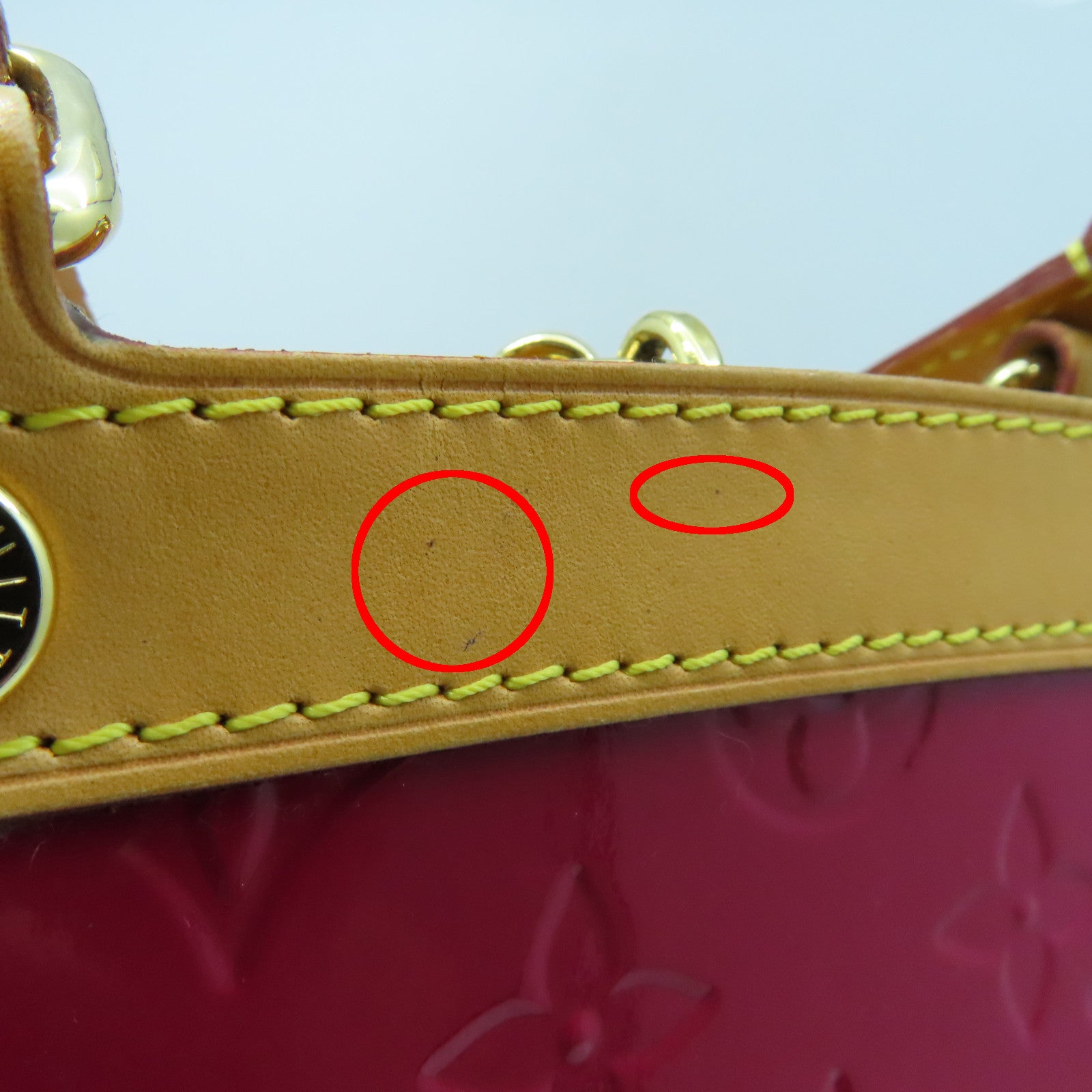 LOUIS VUITTON Monogram Vernis Brea MM金扣手挽肩背两用袋红色
