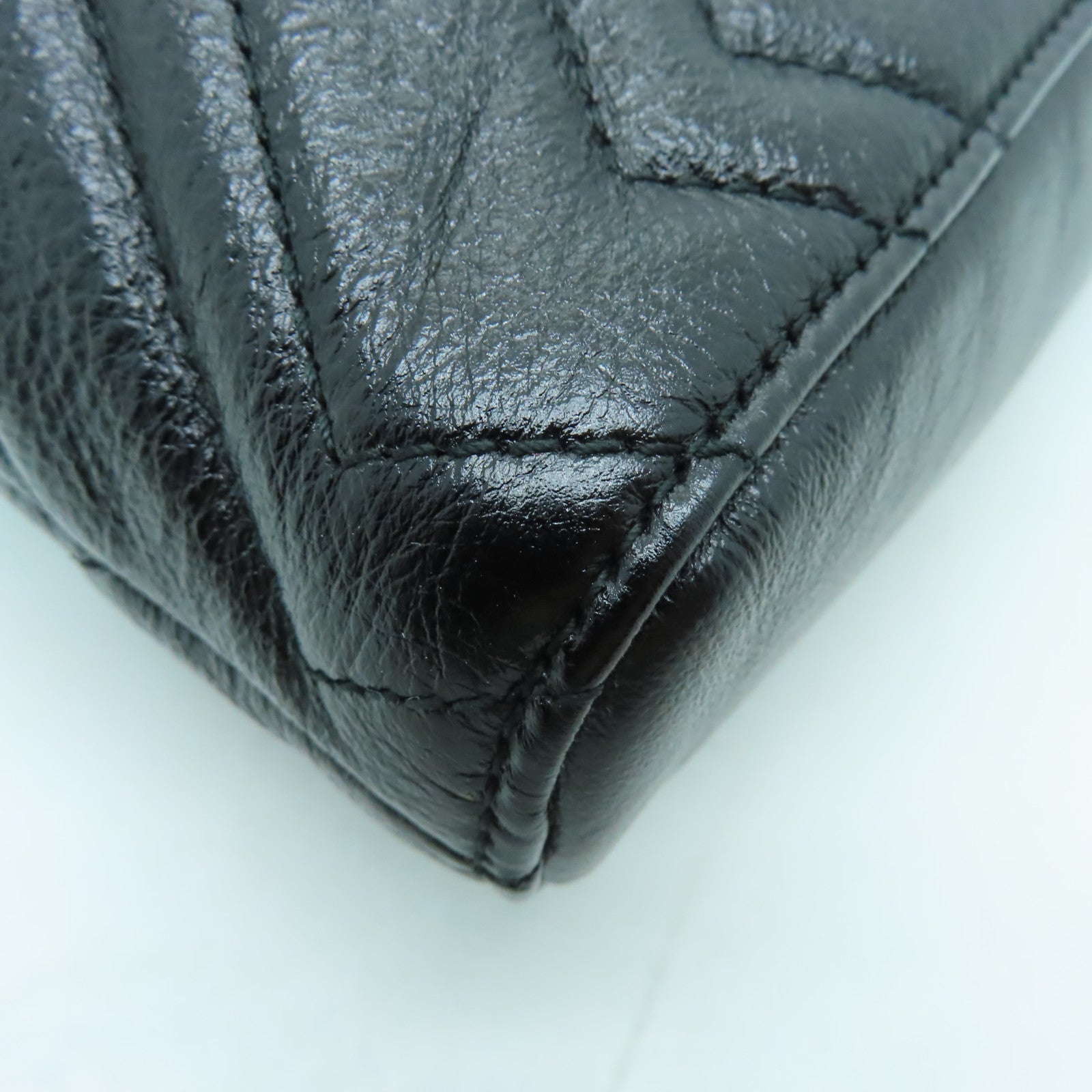 GUCCI 牛皮皮革GG Marmont Tote Bag金扣肩背袋/手挽袋黑色