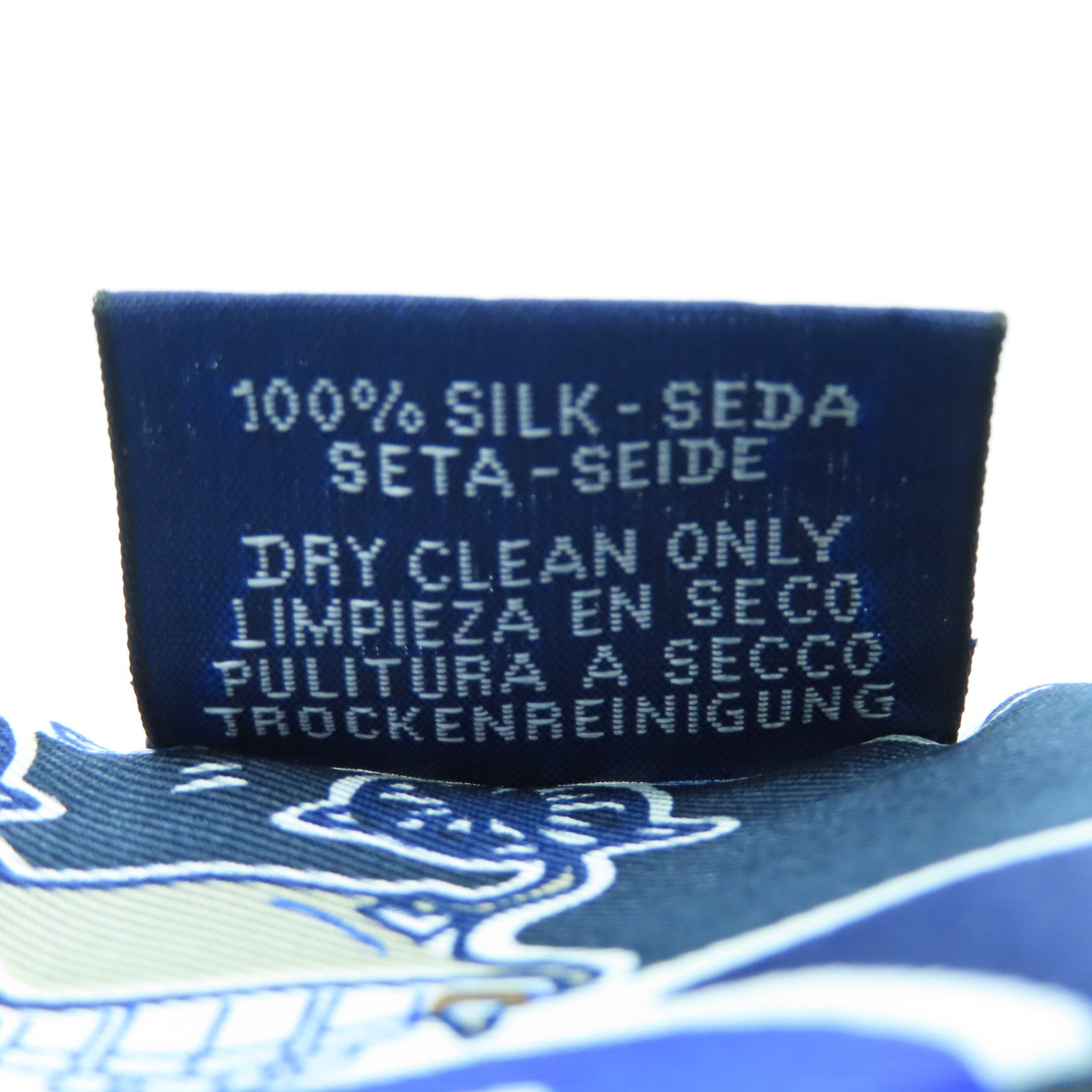 HERMES Silk Twilly Scarf Blue Color