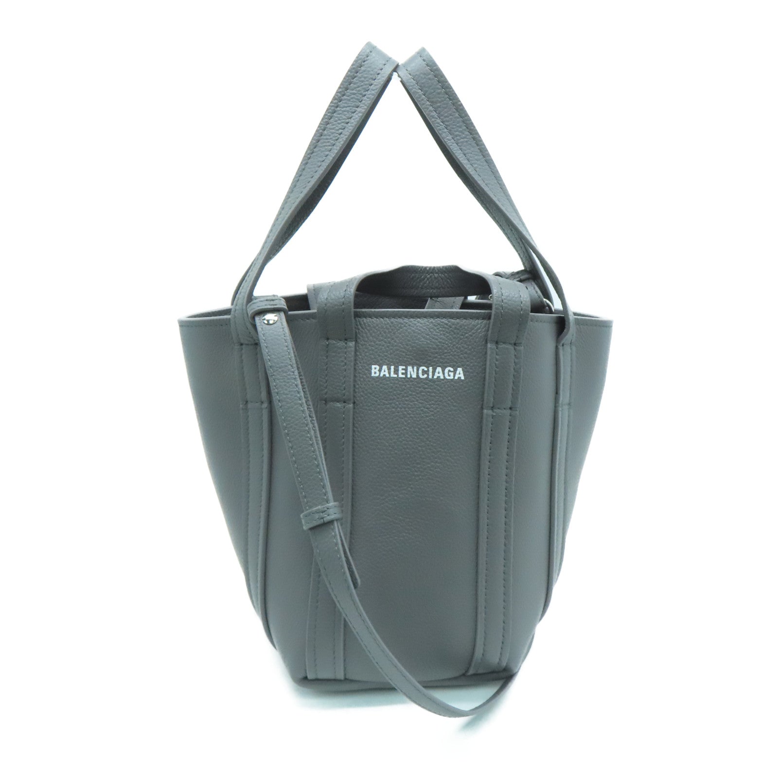 BALENCIAGA 牛皮皮革Everday XS North-South Bag银扣手挽肩背两用袋灰色