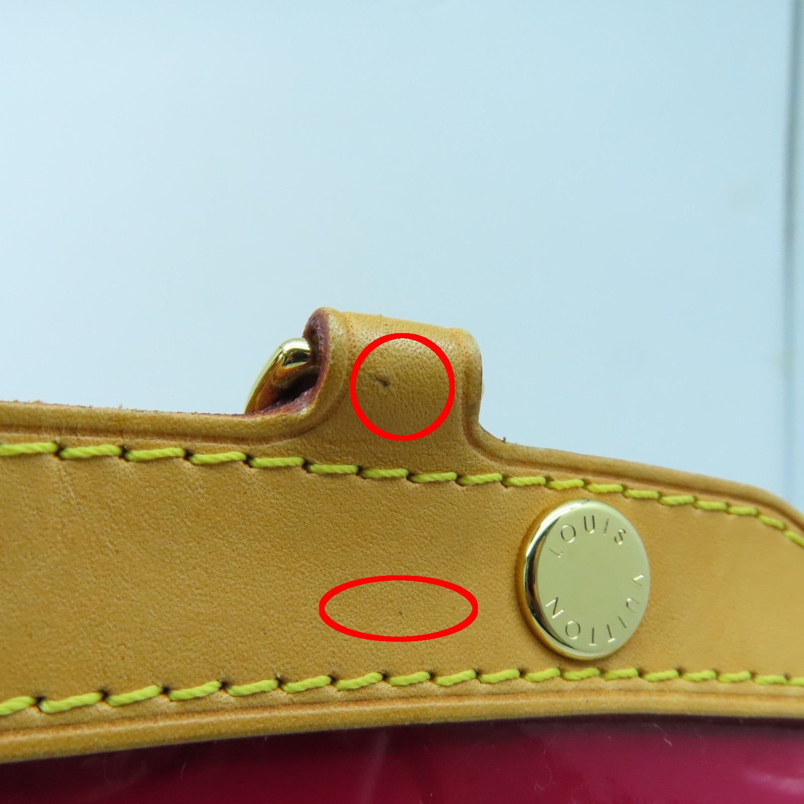 LOUIS VUITTON Monogram Vernis Brea MM金扣手挽肩背两用袋红色