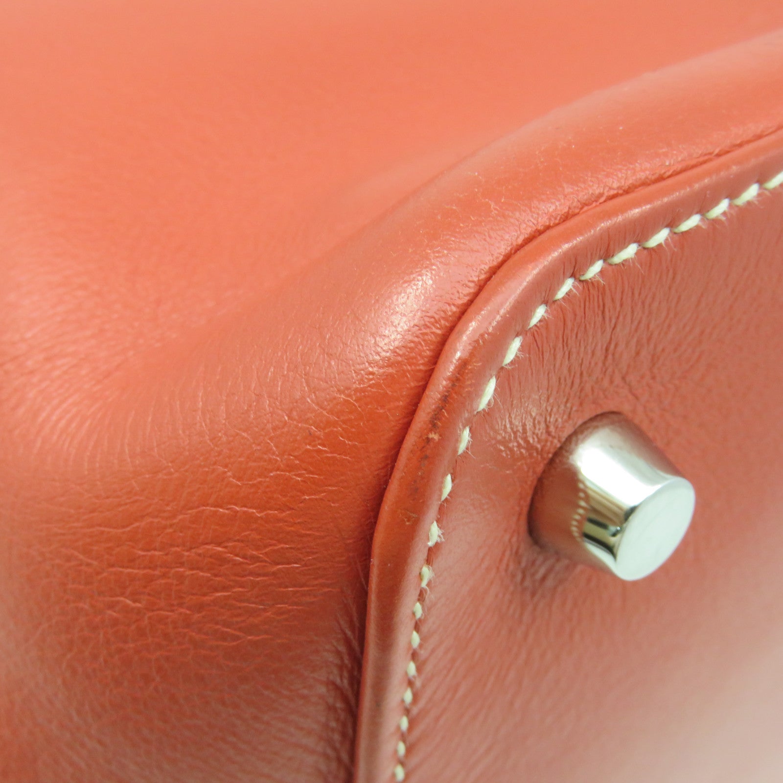 HERMES 【激減優惠】Swift皮革Toolbox 26 2Way Shoulder Bag銀扣手挽肩背兩用袋9M橙色