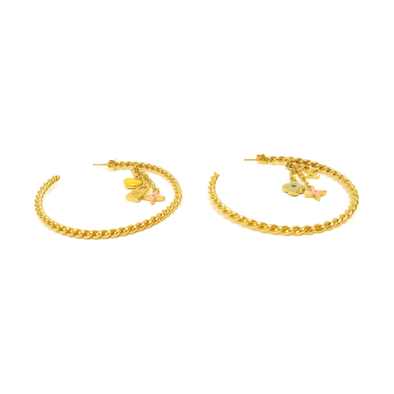 LOUIS VUITTON 金屬Earrings金扣耳環粉紅色/黃色/綠色