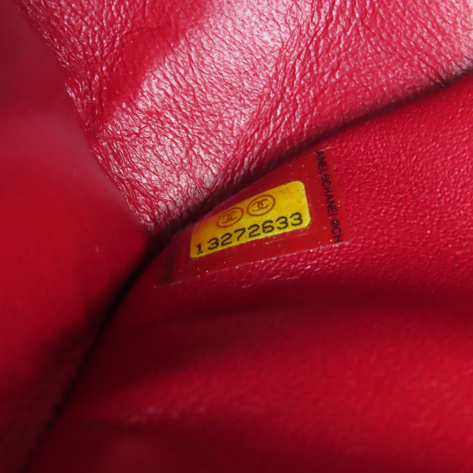CHANEL Rhombus Nylon Chain Shoulder Gold Buckle Shoulder Bag Gold/Red