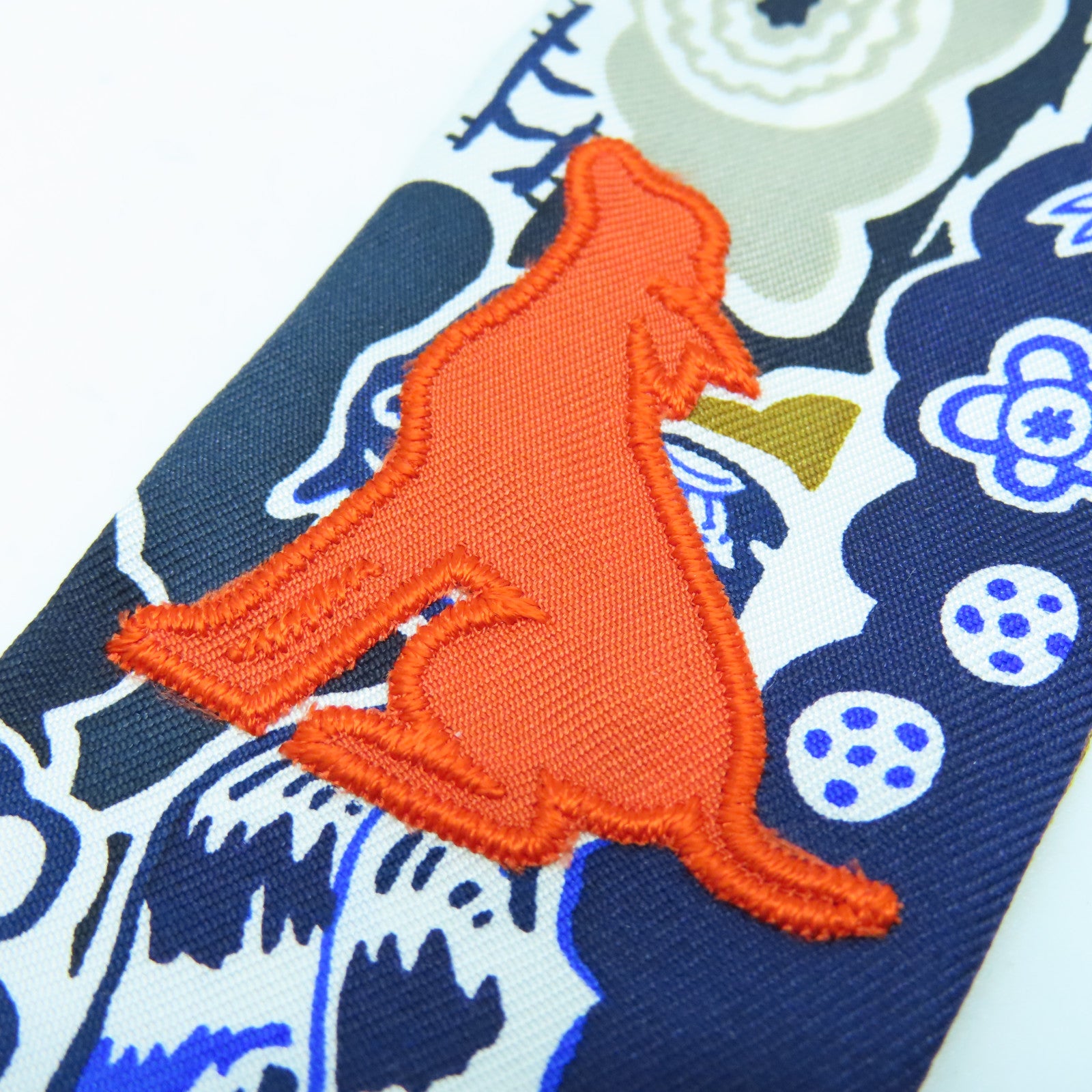 HERMES Silk Twilly Scarf Blue Color