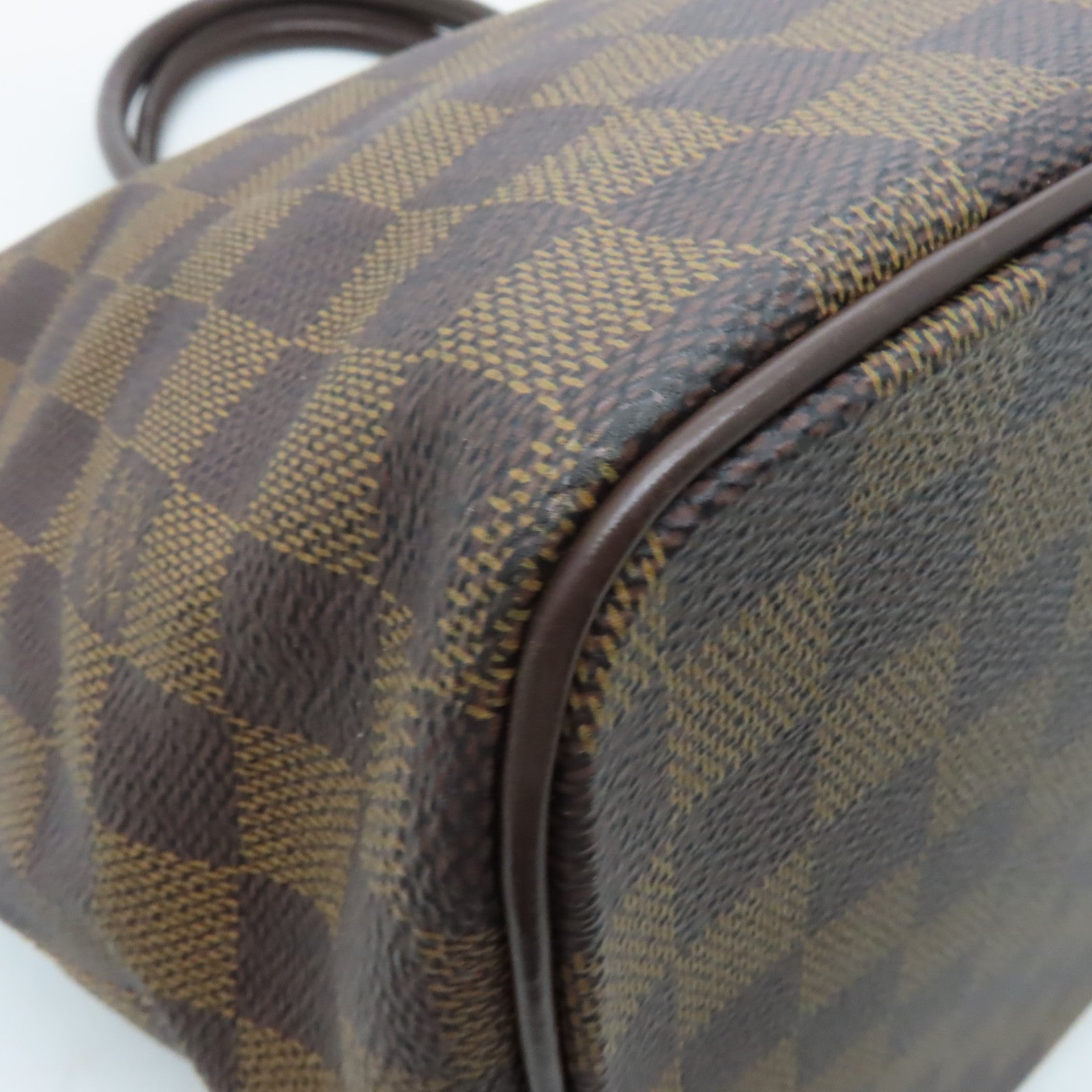 LOUIS VUITTON Damier Saleya MM金扣肩背袋棕色