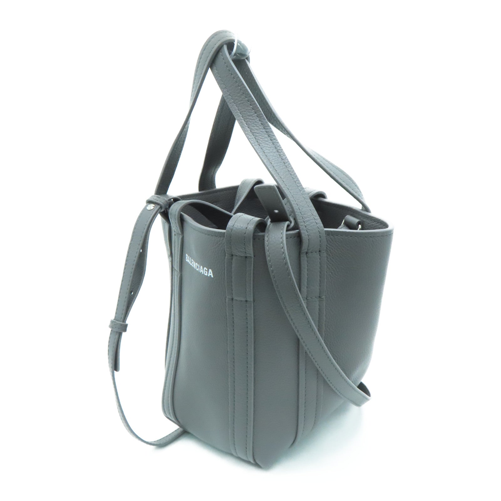 BALENCIAGA 牛皮皮革Everday XS North-South Bag银扣手挽肩背两用袋灰色