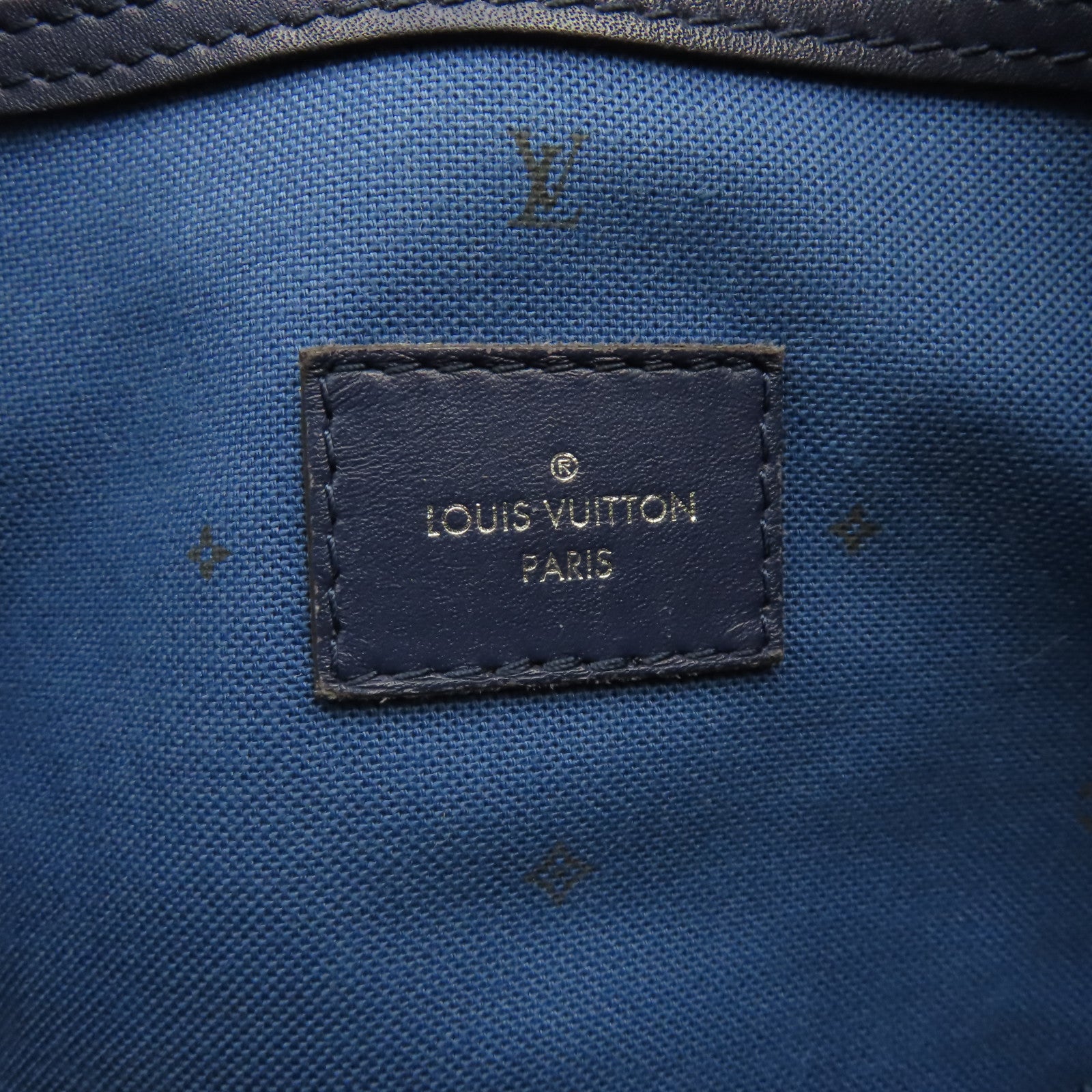 LOUIS VUITTON Monogram Speedy 30 Bandouiere銀扣手挽肩背兩用袋藍色