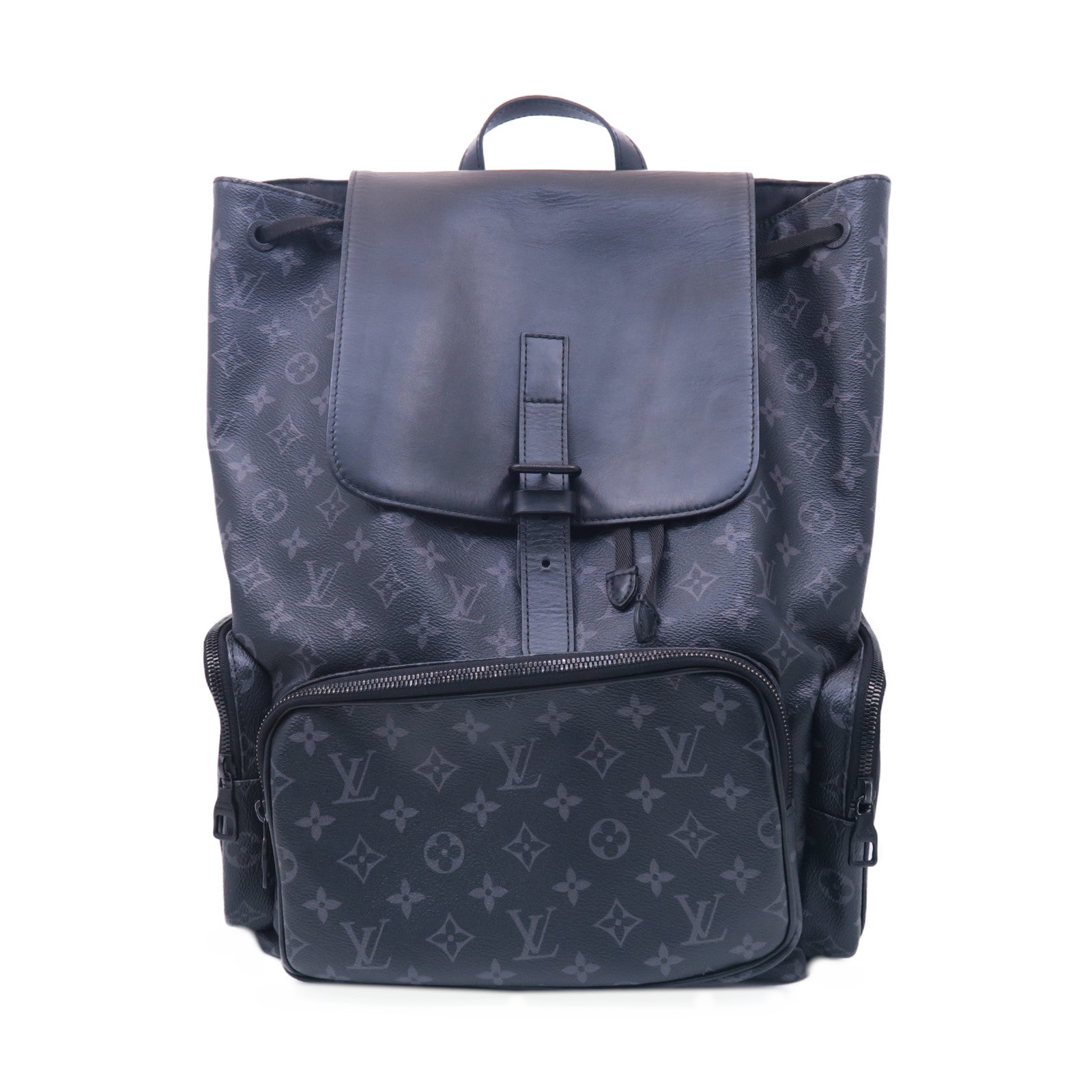 LOUIS VUITTON Monogram Eclipse Backpack Trio銀扣背包黑色