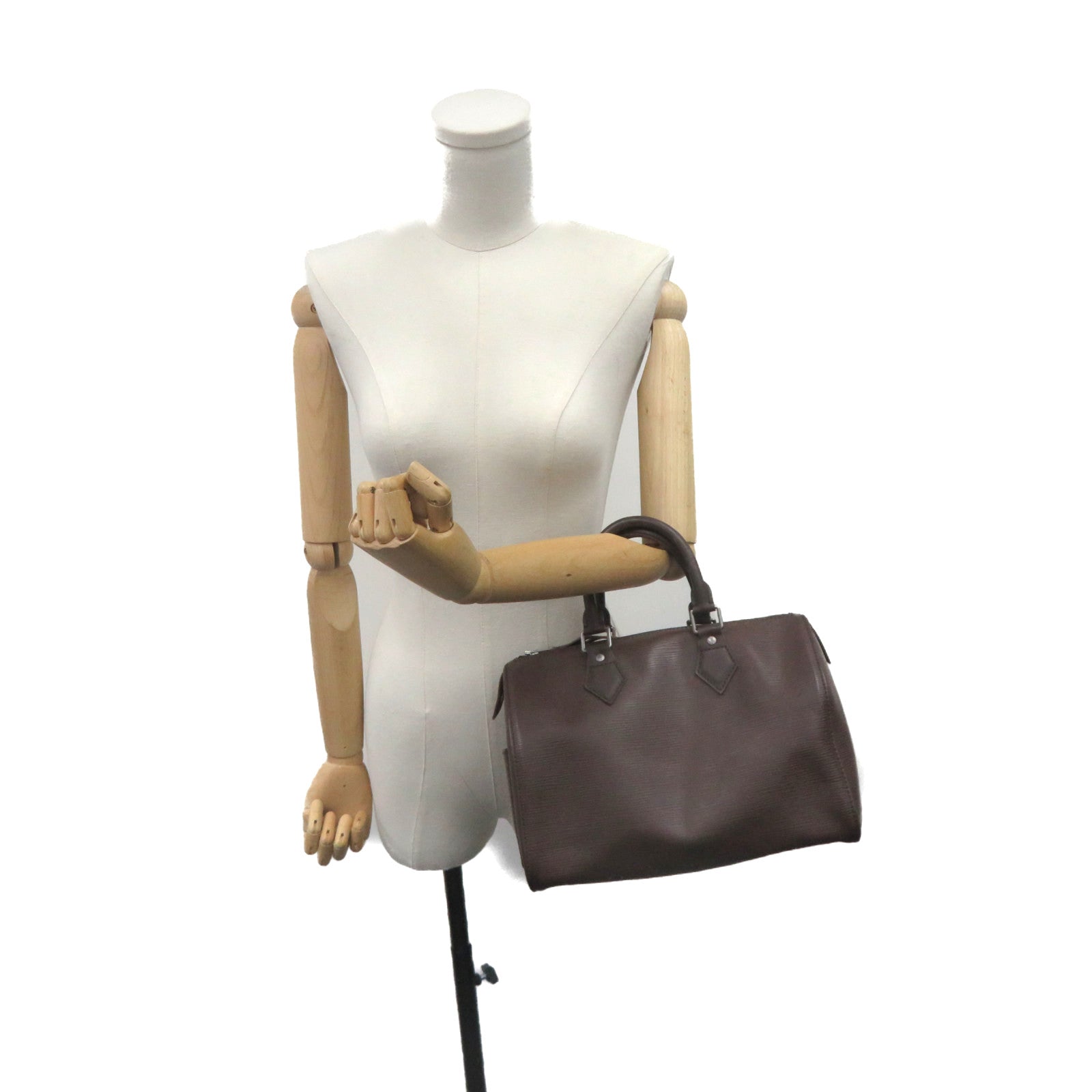 LOUIS VUITTON Epi Speedy 25 Hand Bag銀扣手挽袋啡色