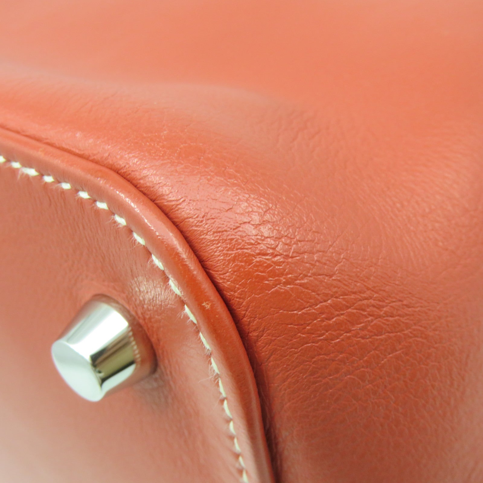 HERMES 【激減優惠】Swift皮革Toolbox 26 2Way Shoulder Bag銀扣手挽肩背兩用袋9M橙色