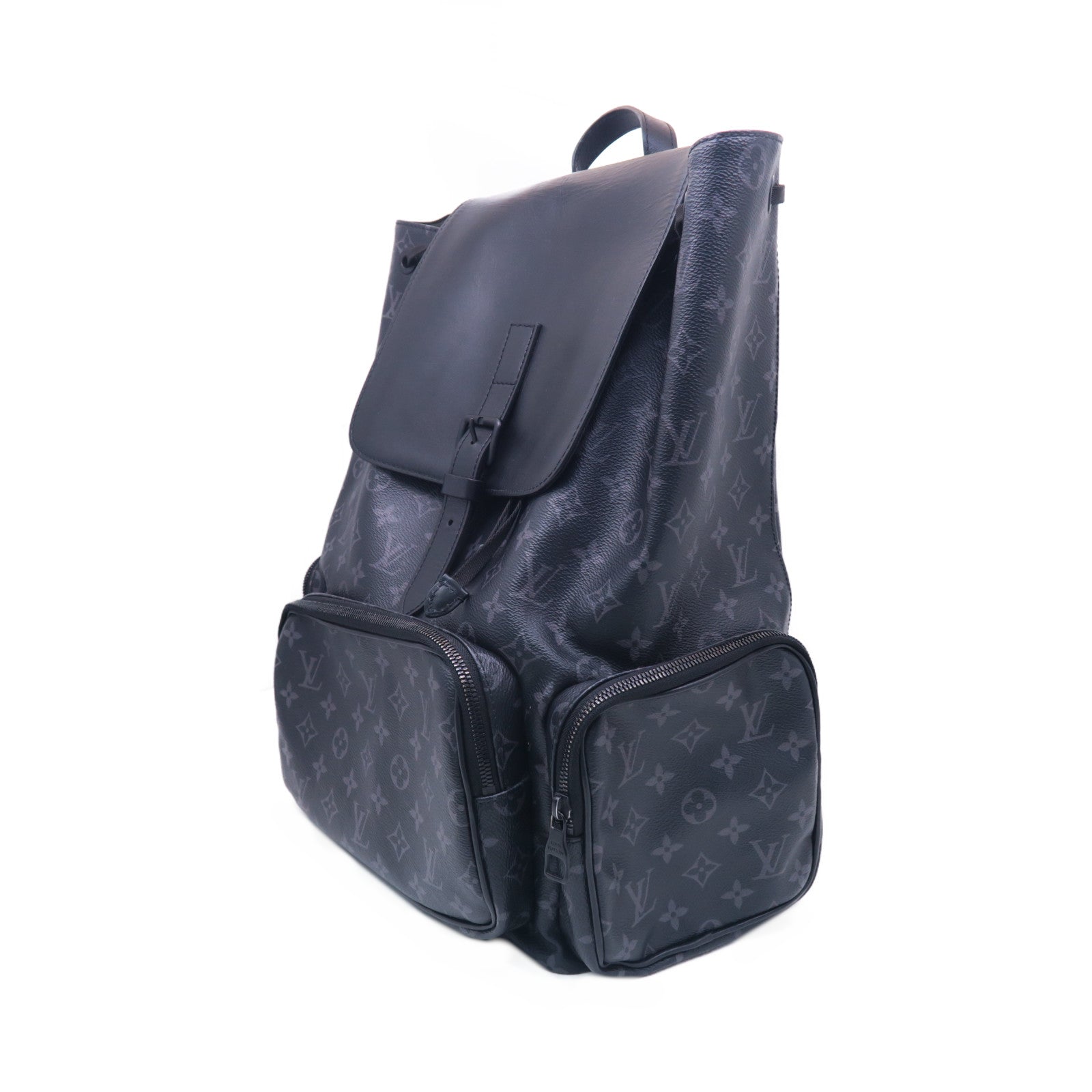 LOUIS VUITTON Monogram Eclipse Backpack Trio銀扣背包黑色