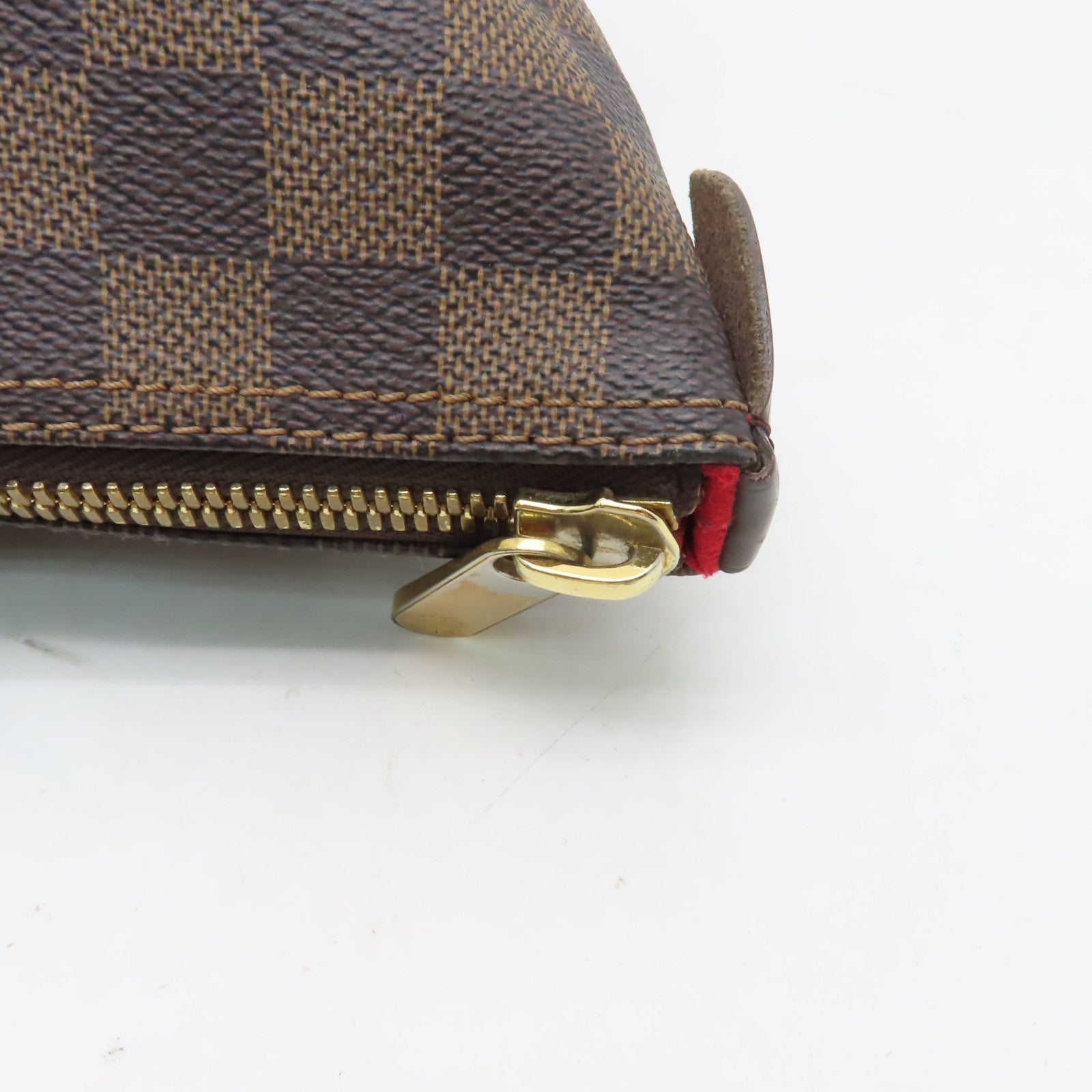 LOUIS VUITTON Damier Saleya MM金扣肩背袋棕色