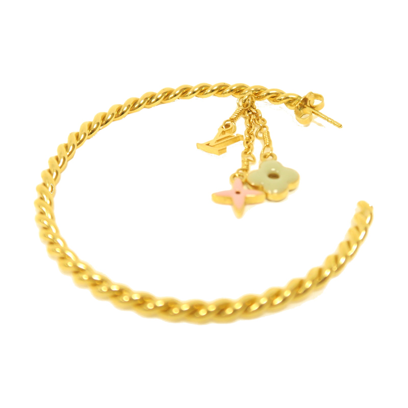 LOUIS VUITTON 金屬Earrings金扣耳環粉紅色/黃色/綠色