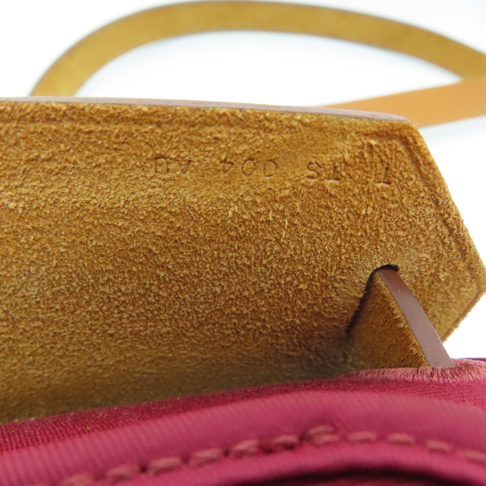 HERMES 帆布Herbag Shoulder Bag银扣肩背袋Ruby红色
