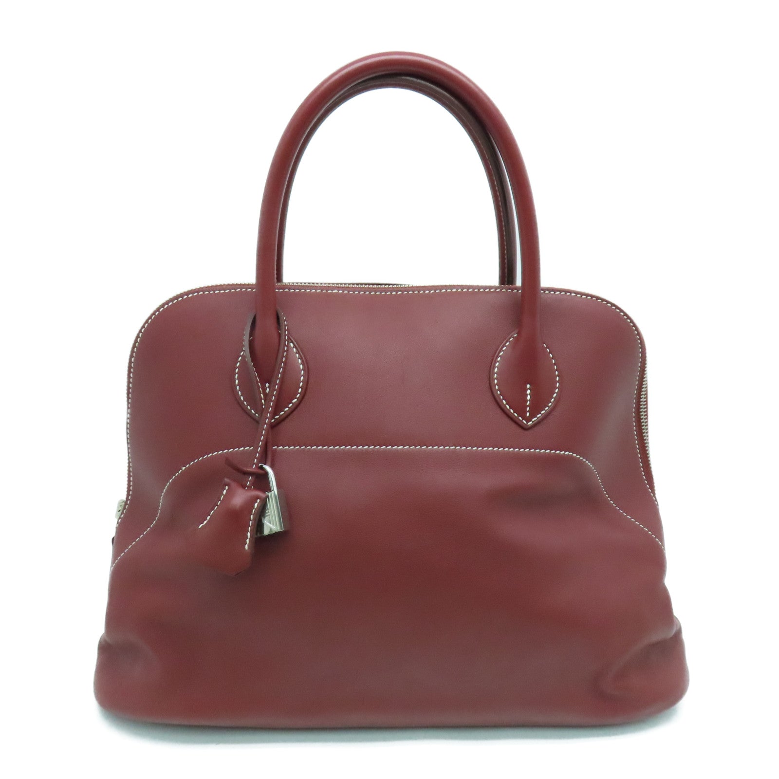 HERMES Veau Swift Leather Bolide Relax 35 Handle Bag Silver Buckle