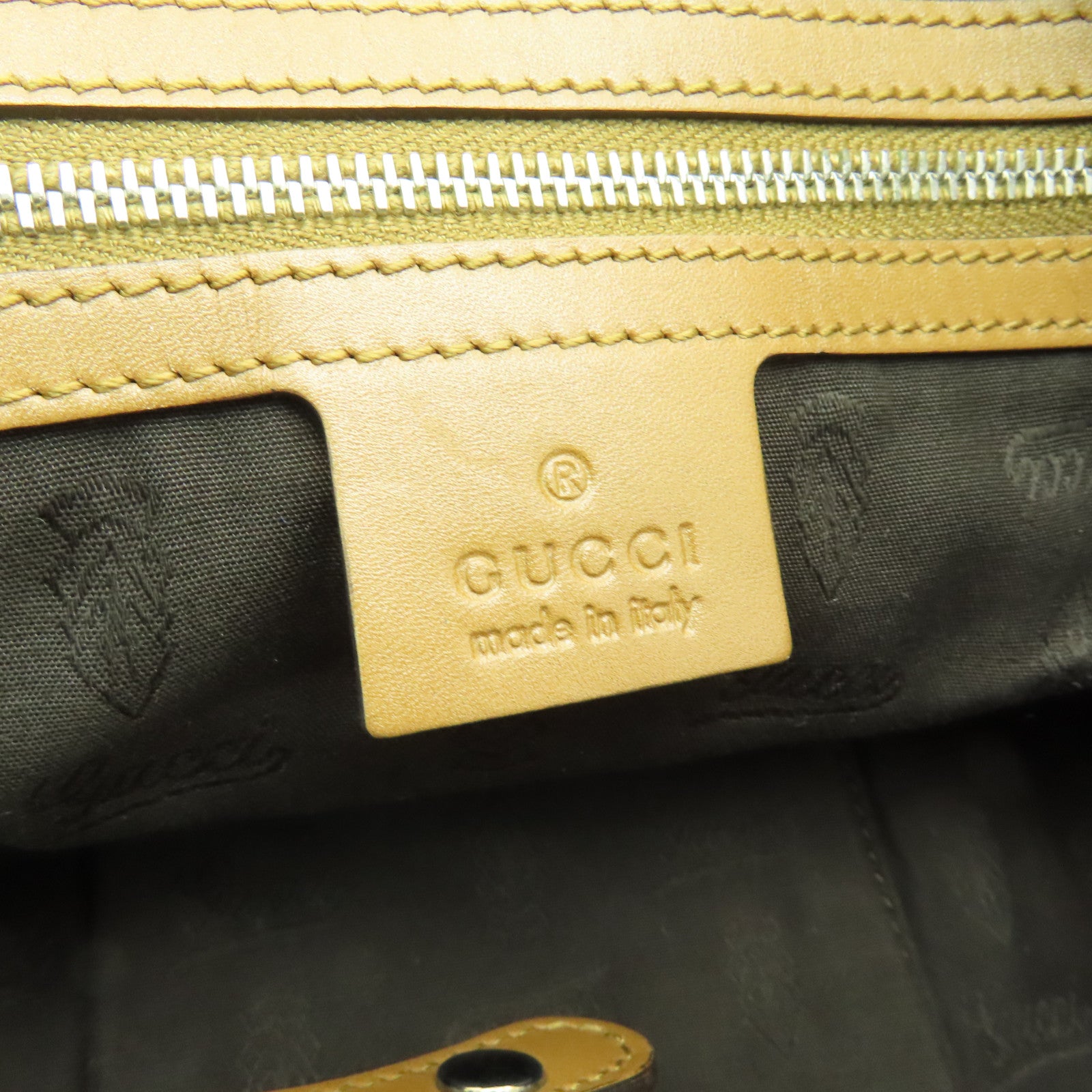 GUCCI 帆布Shoulder Bag金扣肩背袋棕色