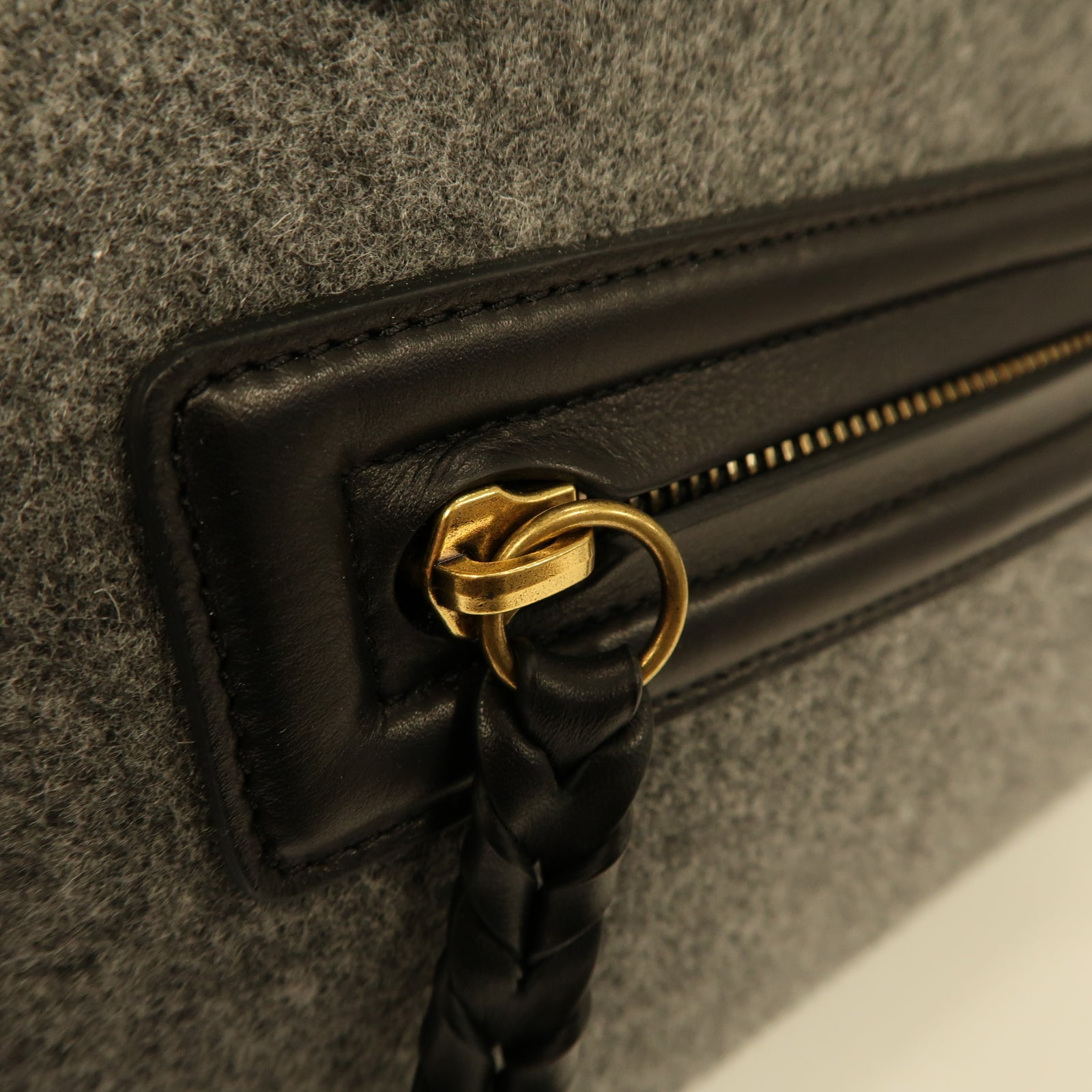 CELINE 羊絨Phantom Lugguge金扣手挽袋灰色