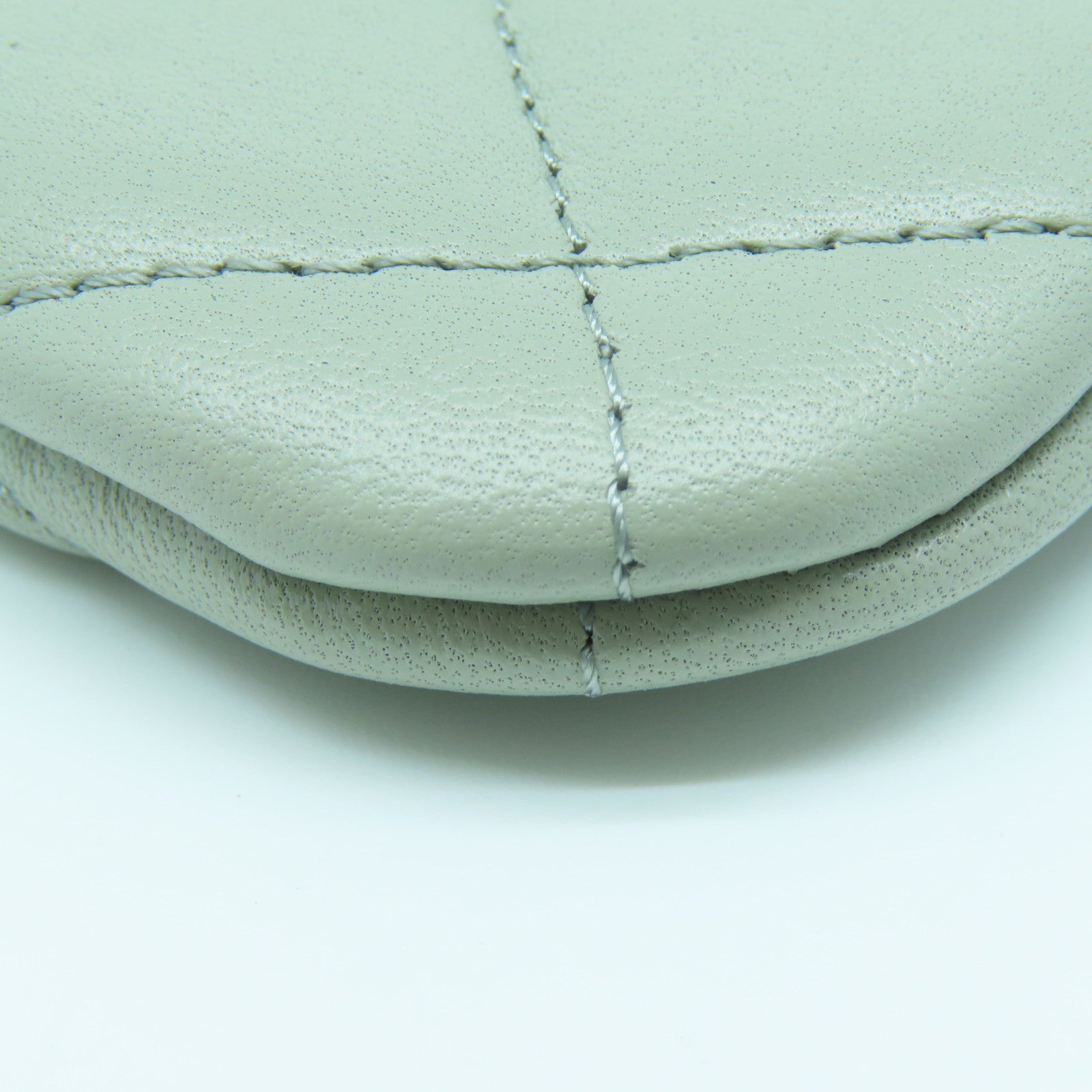 CHANEL diamond leather Pouch gold buckle clutch taupe