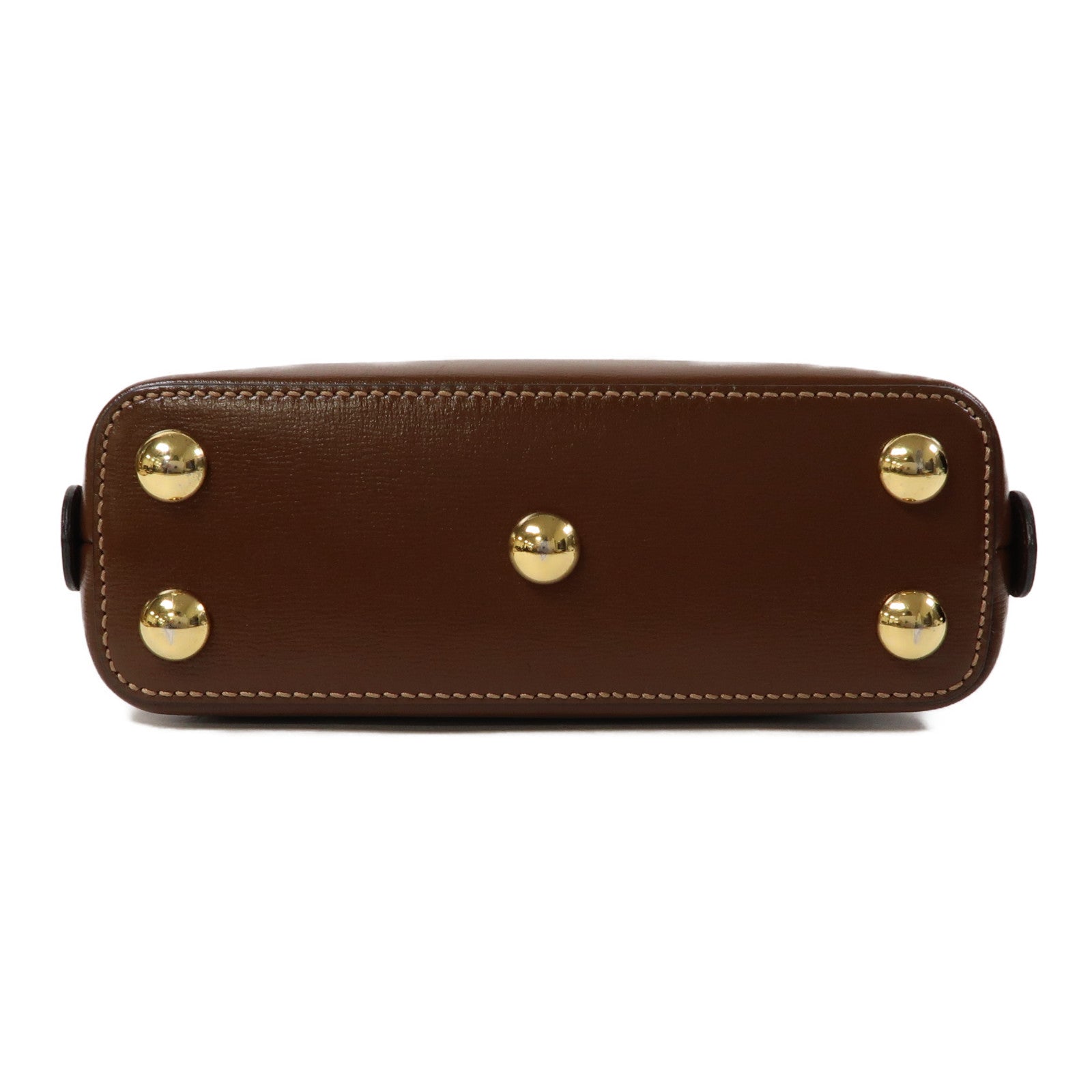 GUCCI 牛皮皮革/塗層帆布Horsebit 1955 Mini Top Handle Bag金扣手挽肩背兩用袋啡色