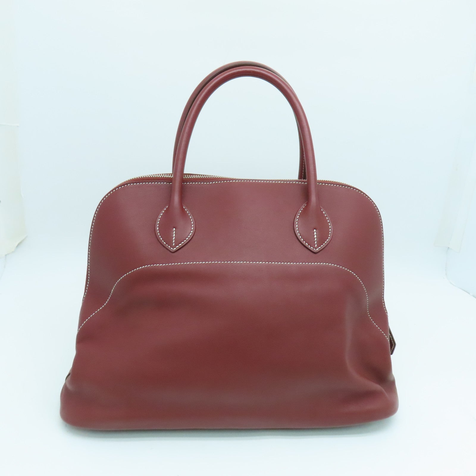 HERMES Veau Swift Leather Bolide Relax 35 Handle Bag Silver Buckle