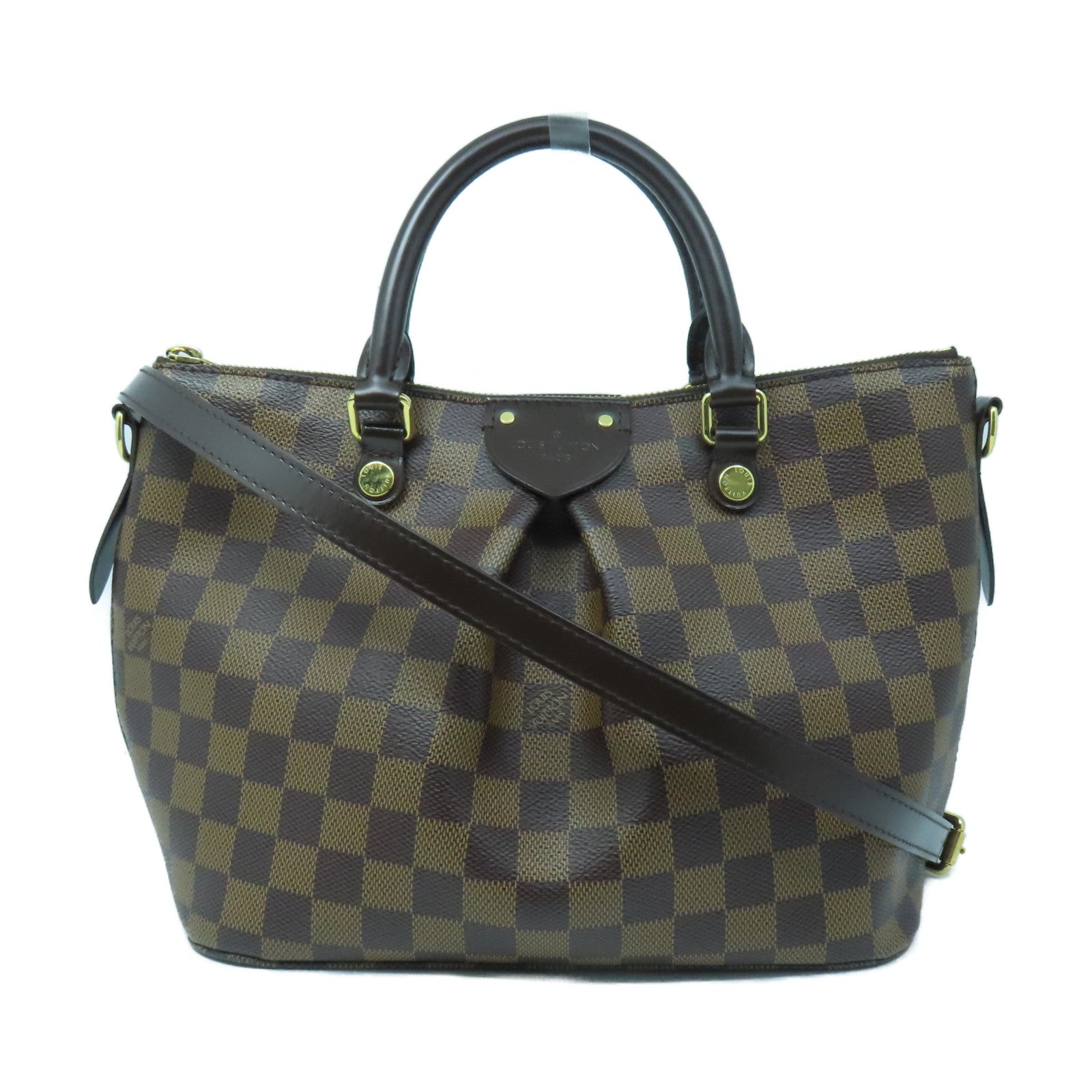 LOUIS VUITTON Damier Siena PM gold buckle shoulder shoulder bag brown
