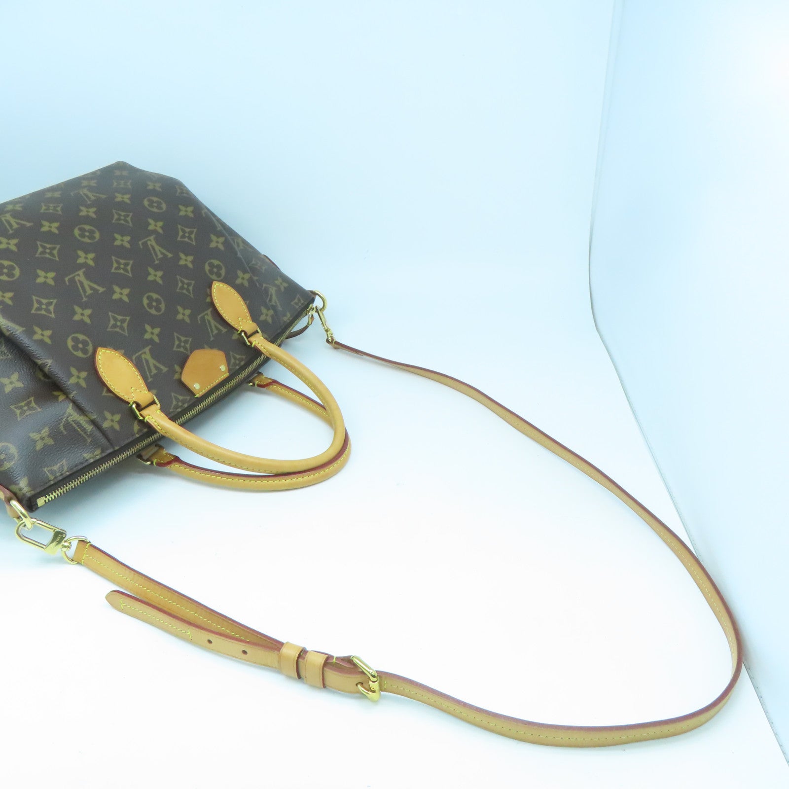 LOUIS VUITTON Monogram Turenne MM金扣手挽肩背兩用袋啡色