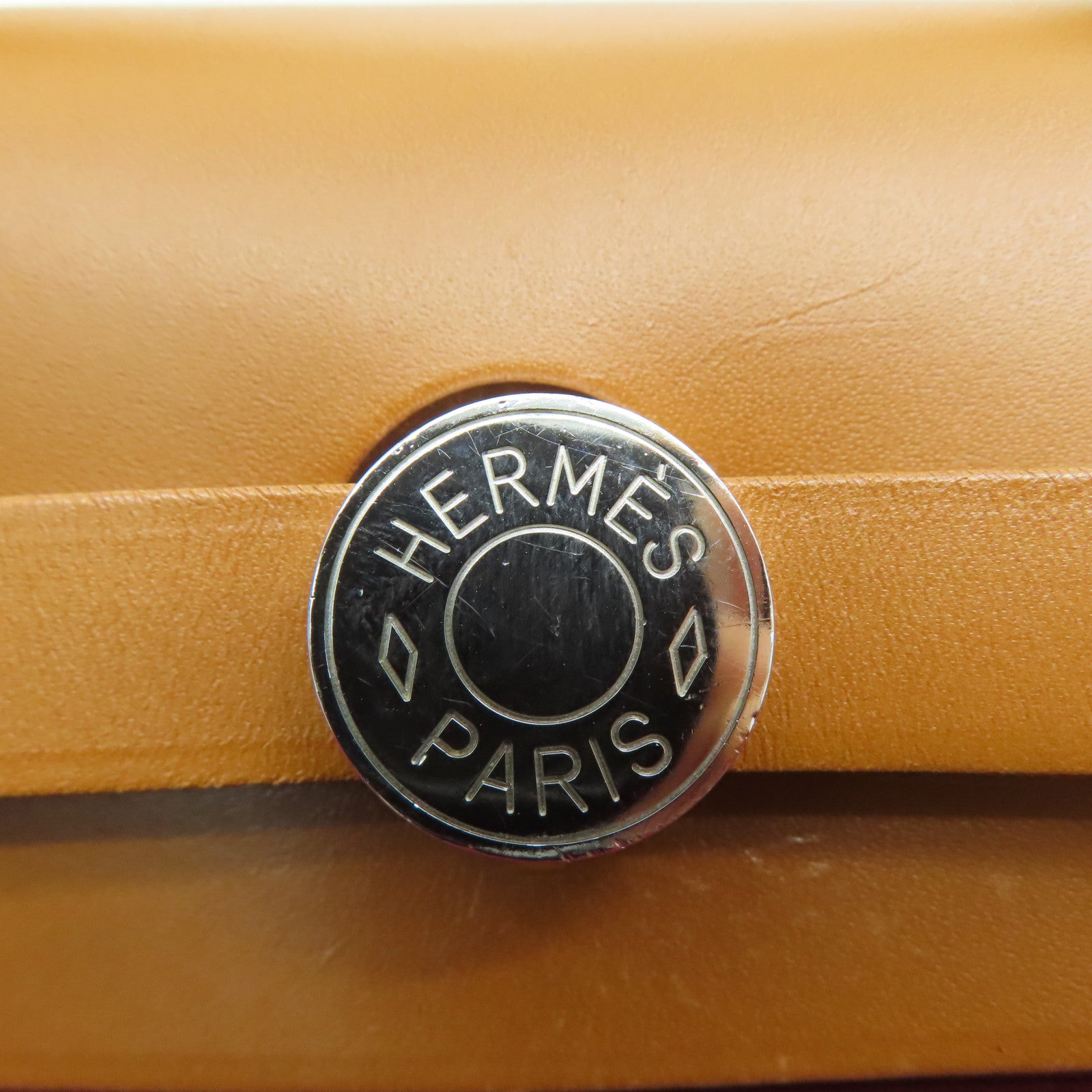 HERMES 帆布Herbag Shoulder Bag银扣肩背袋Ruby红色