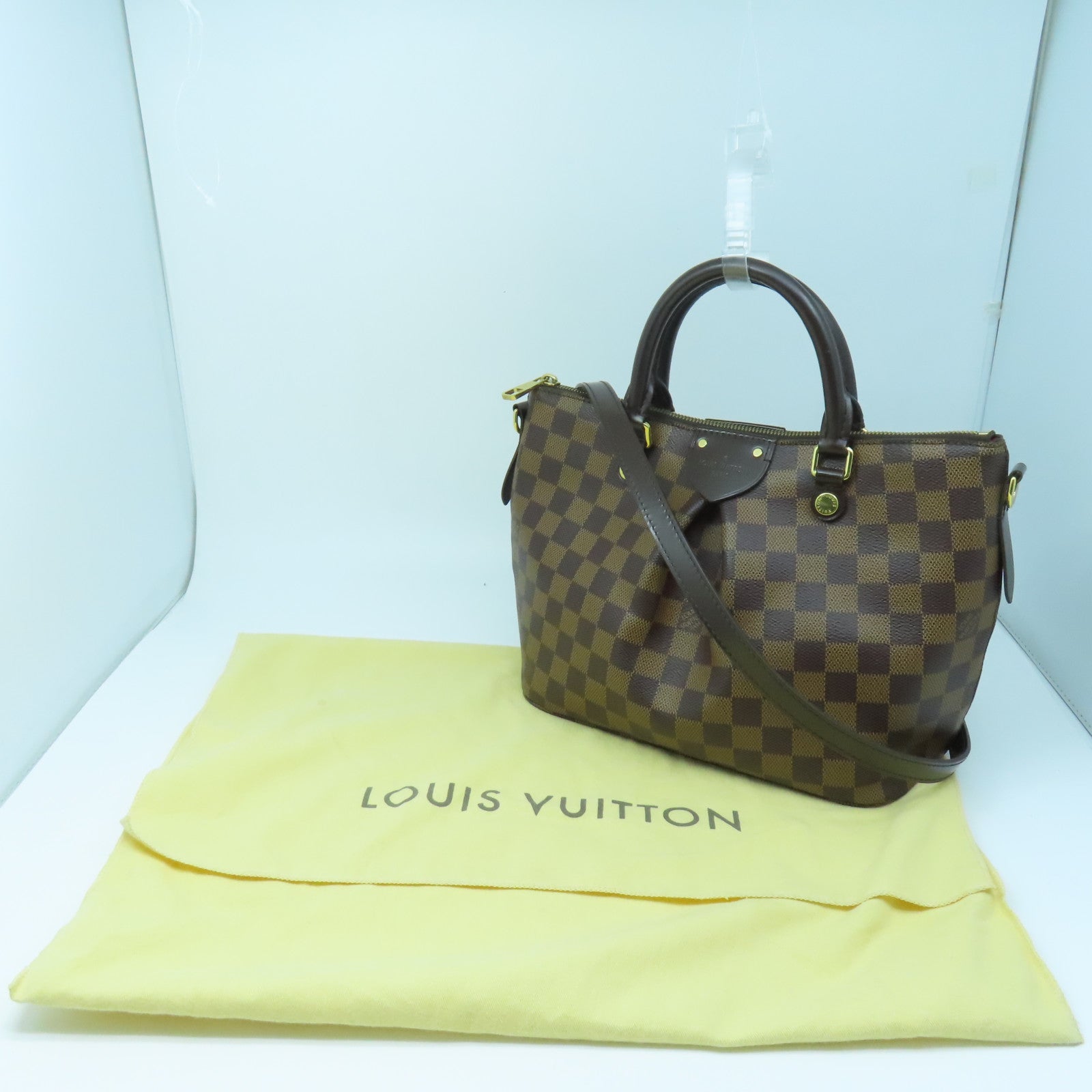 LOUIS VUITTON Damier Siena PM gold buckle shoulder shoulder bag brown