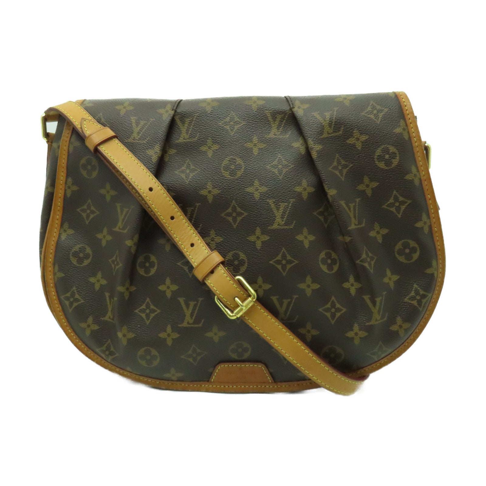 LOUIS VUITTON Monogram Menilmontant MM金扣肩背袋啡色