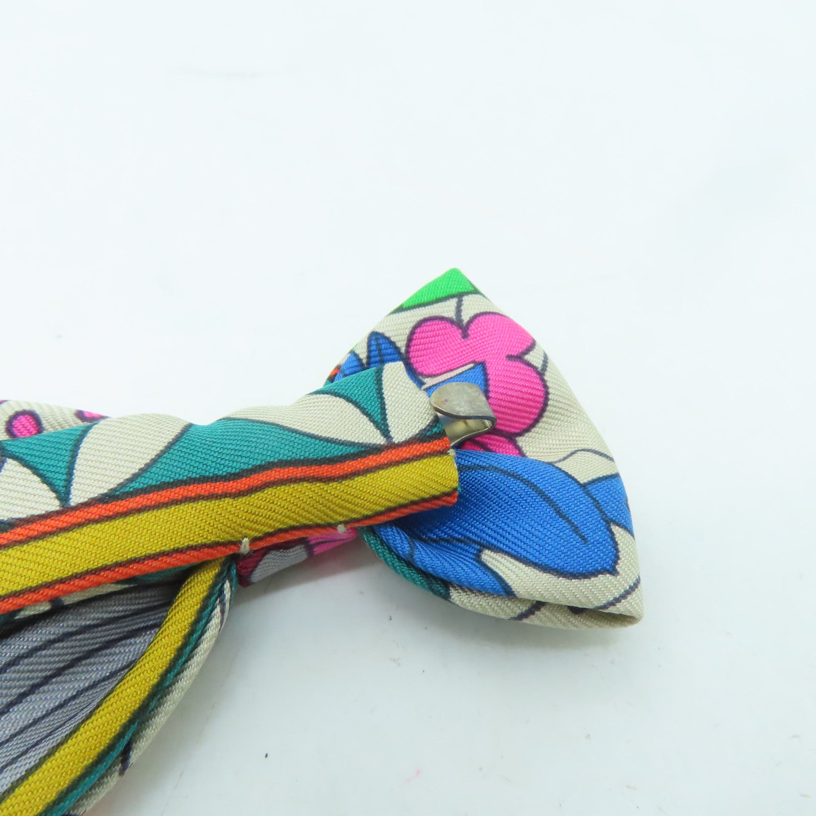HERMES 絲質Bowtie銀扣領結彩色