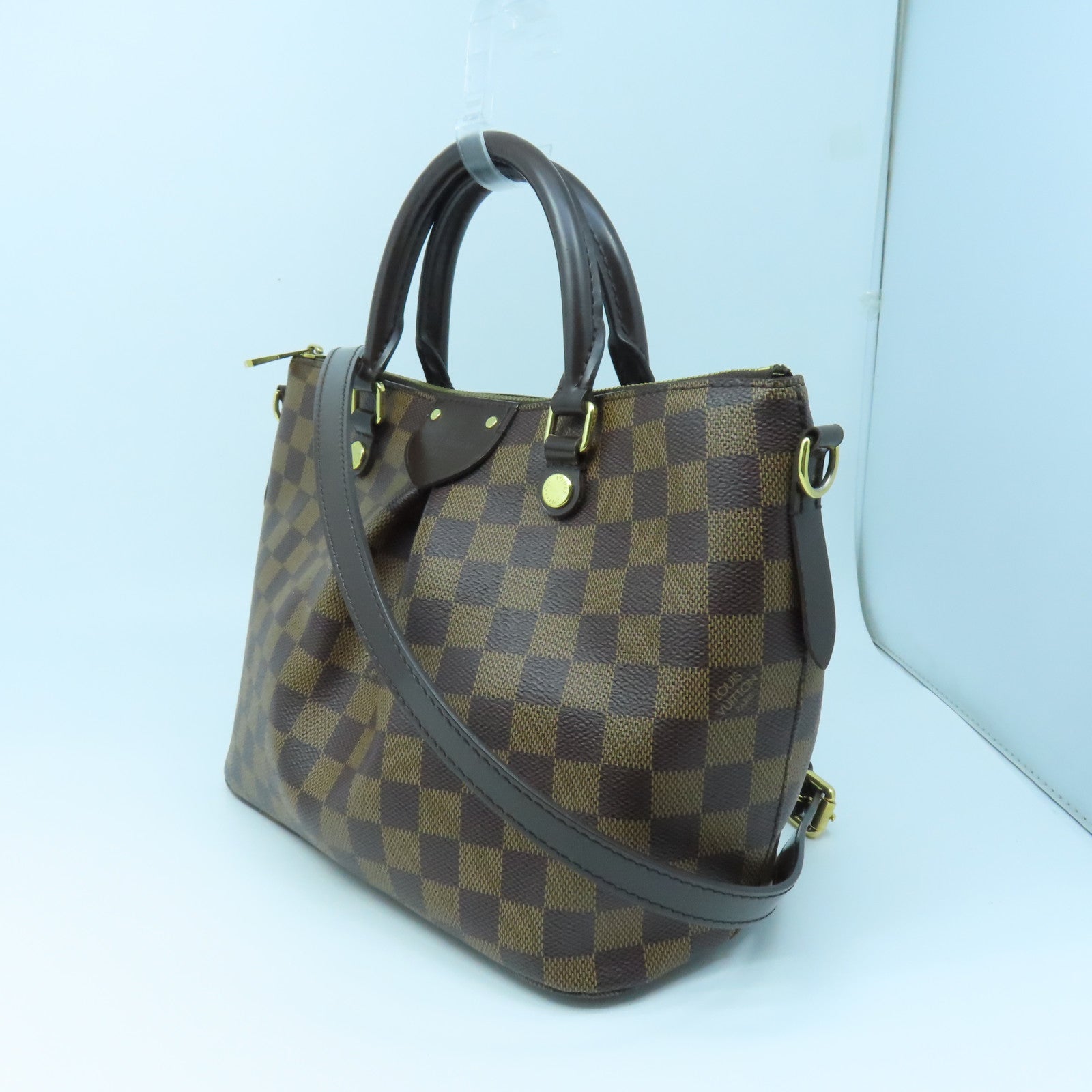 LOUIS VUITTON Damier Siena PM gold buckle shoulder shoulder bag brown
