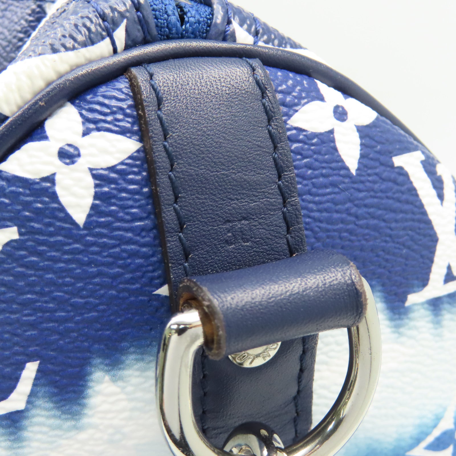 LOUIS VUITTON Monogram Speedy 30 Bandouiere銀扣手挽肩背兩用袋藍色