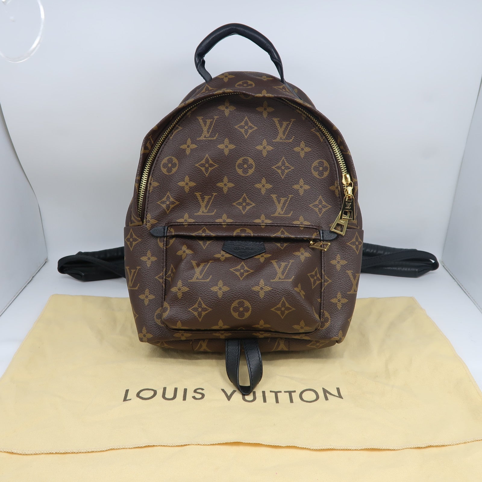LOUIS VUITTON Monogram Palm Springs PM金扣背包啡色