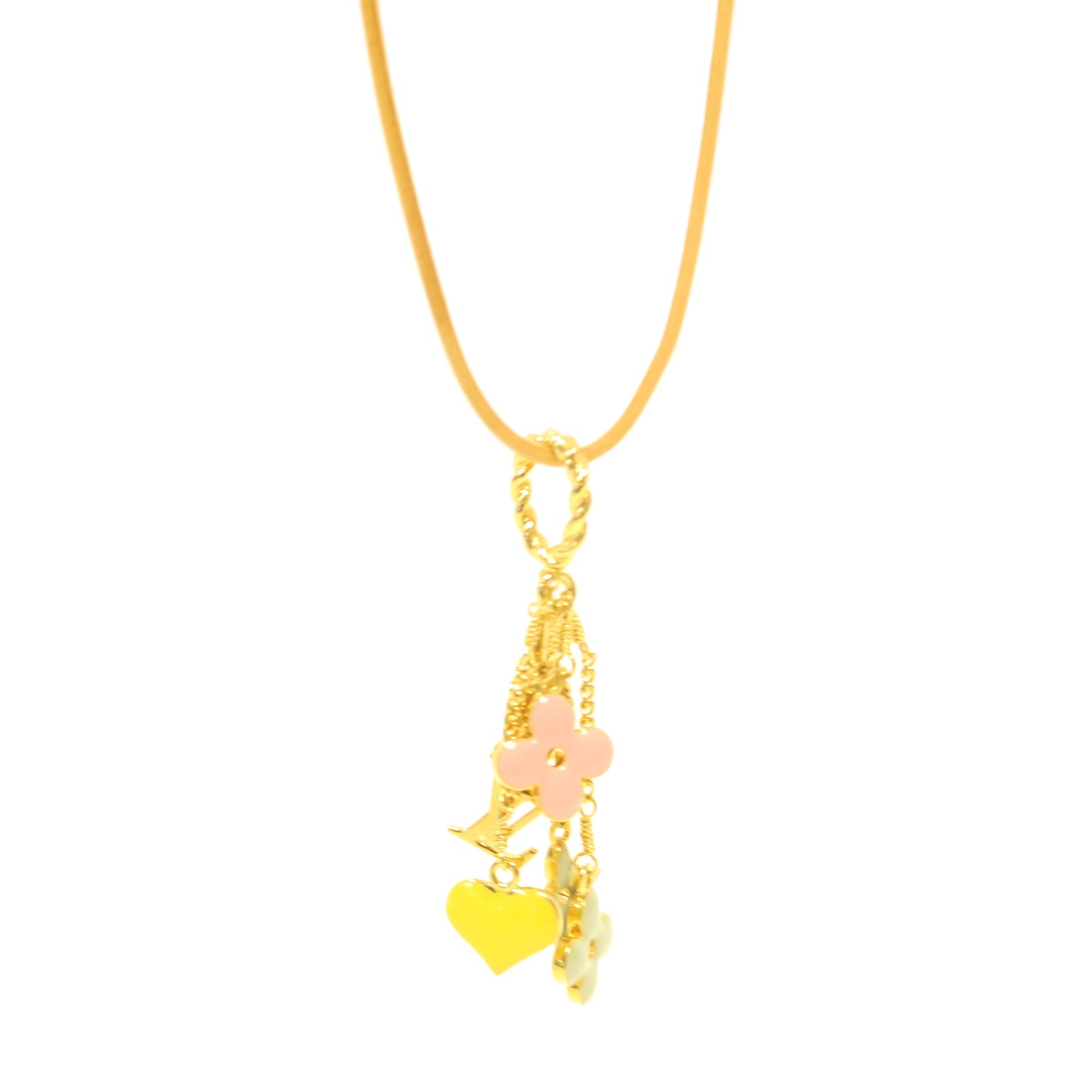 LOUIS VUITTON 金屬/皮革Necklace項鍊粉紅色/黃色/綠色