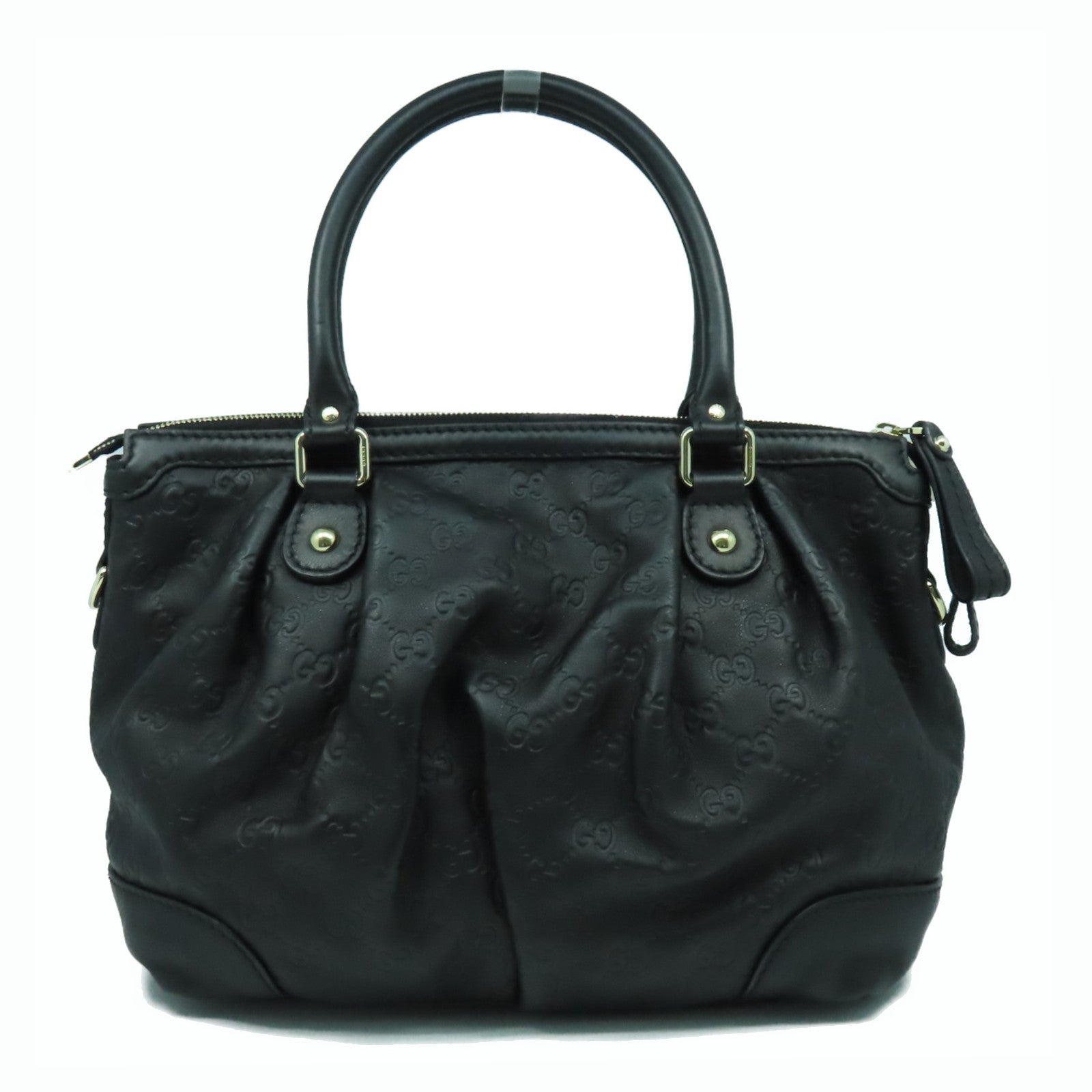 GUCCI 牛皮皮革2 Way Shoulder Bag金扣手挽肩背兩用袋黑色
