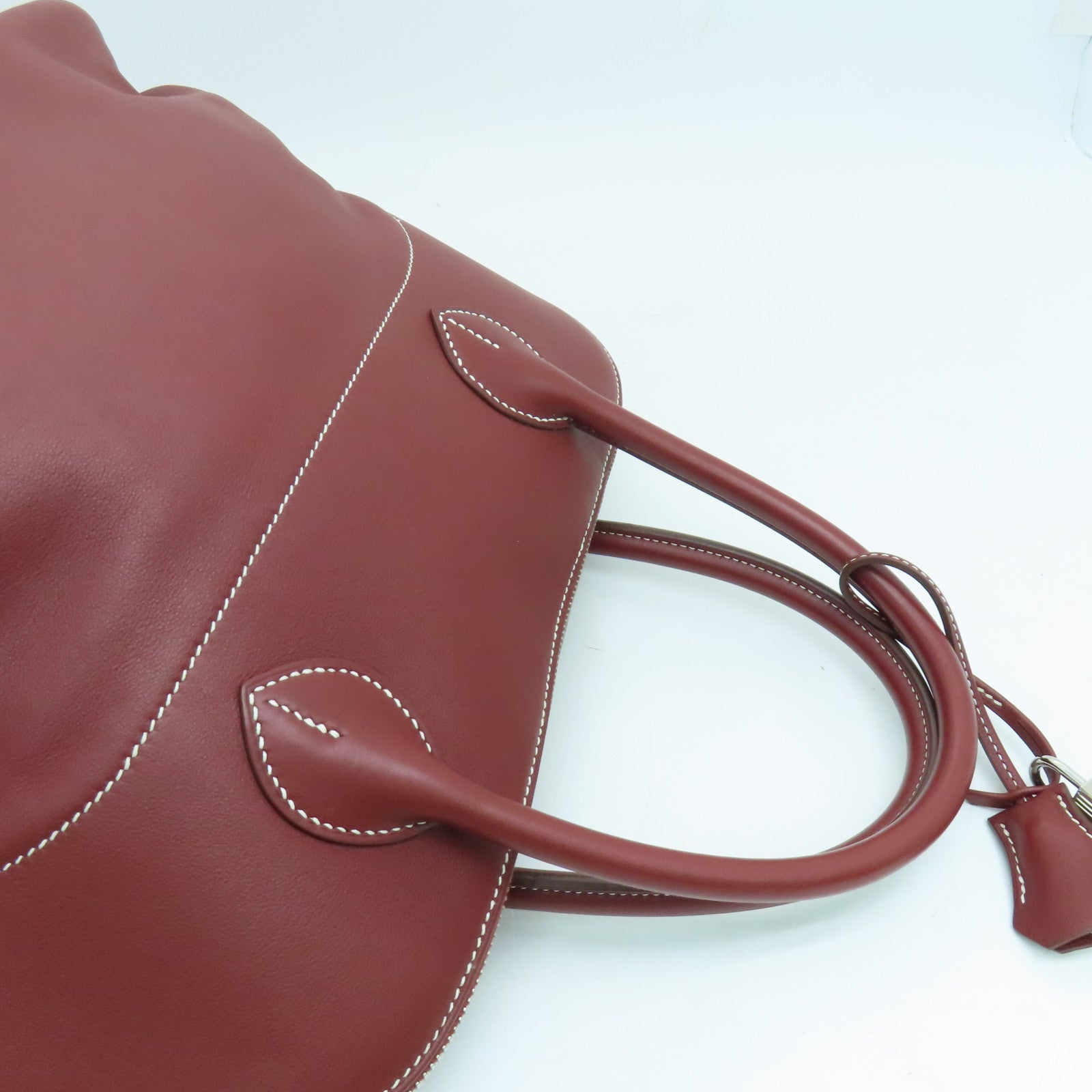 HERMES Veau Swift Leather Bolide Relax 35 Handle Bag Silver Buckle