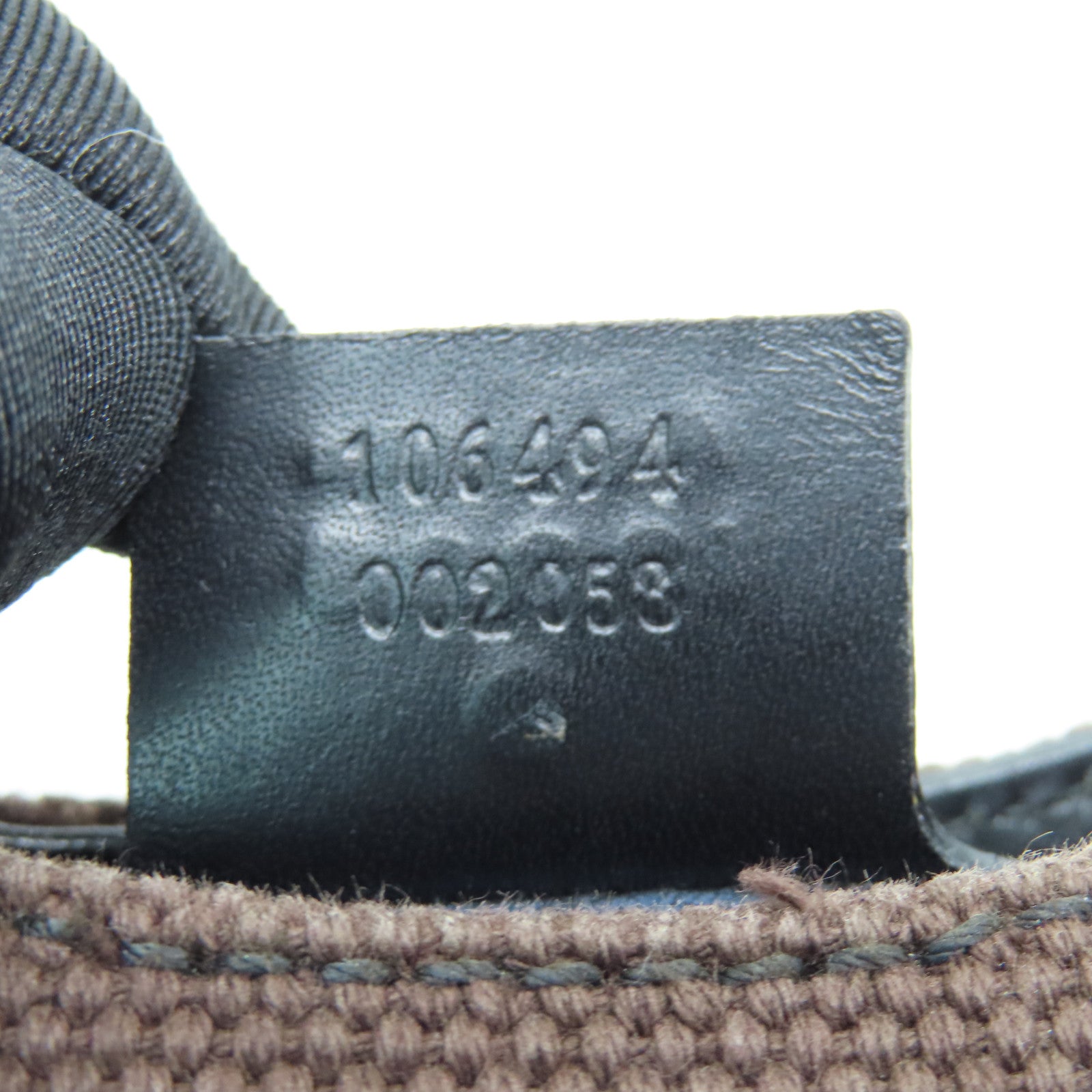 GUCCI canvas Tote Bag silver buckle handle bag brown