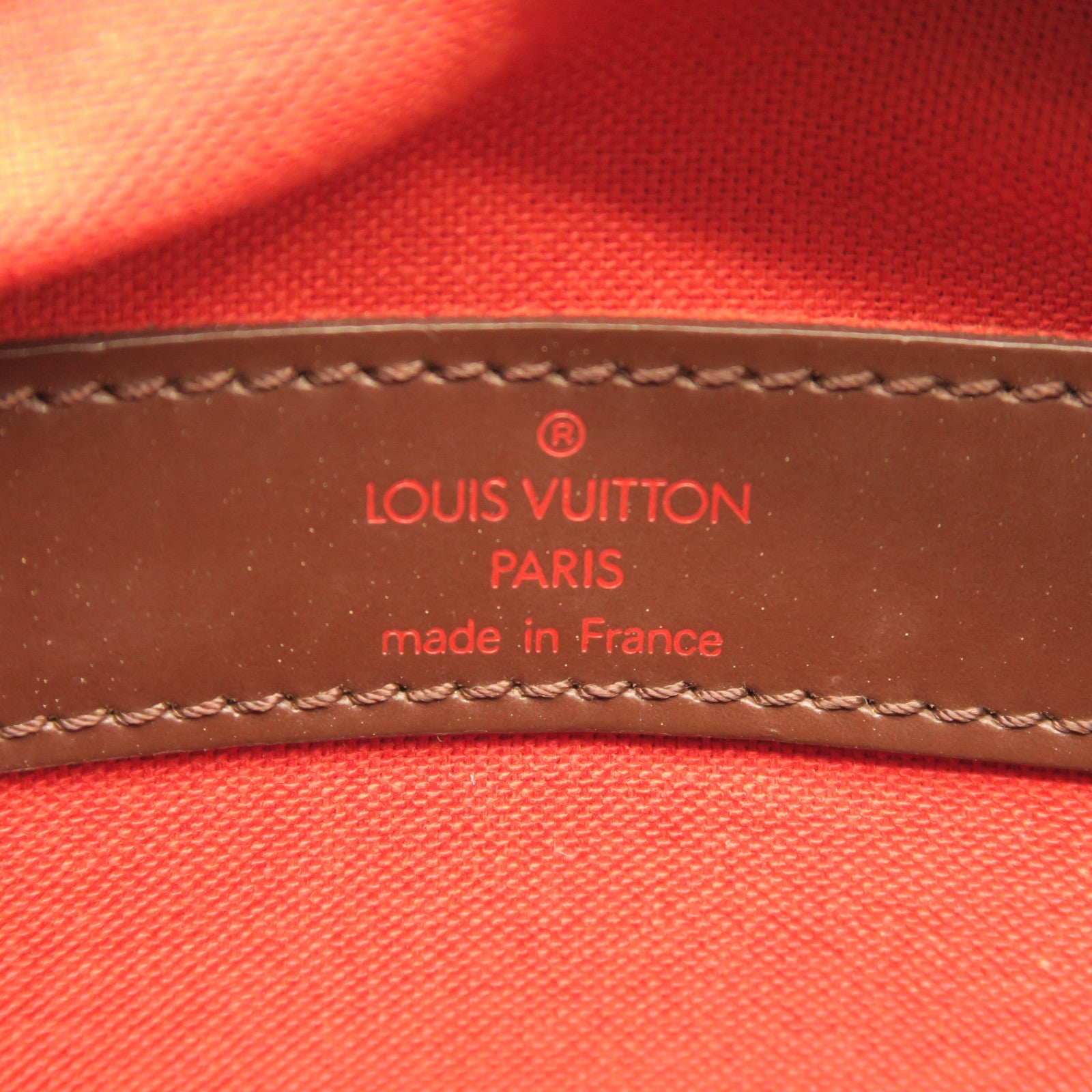LOUIS VUITTON Damier Naviglio Gold Buckle Shoulder Bag Brown