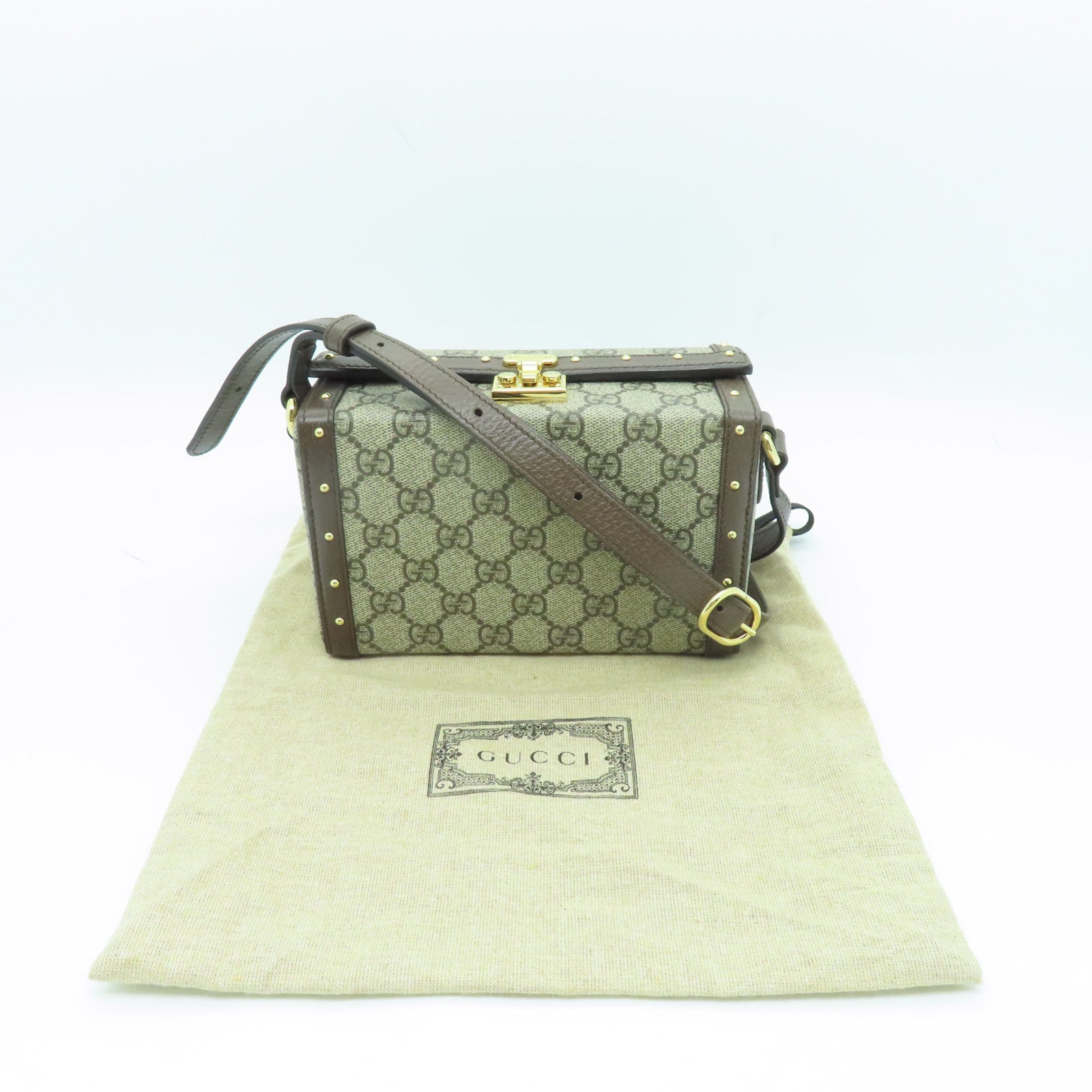 GUCCI 塗層帆布Huheg 8358 Shoulder Bag金扣肩背袋