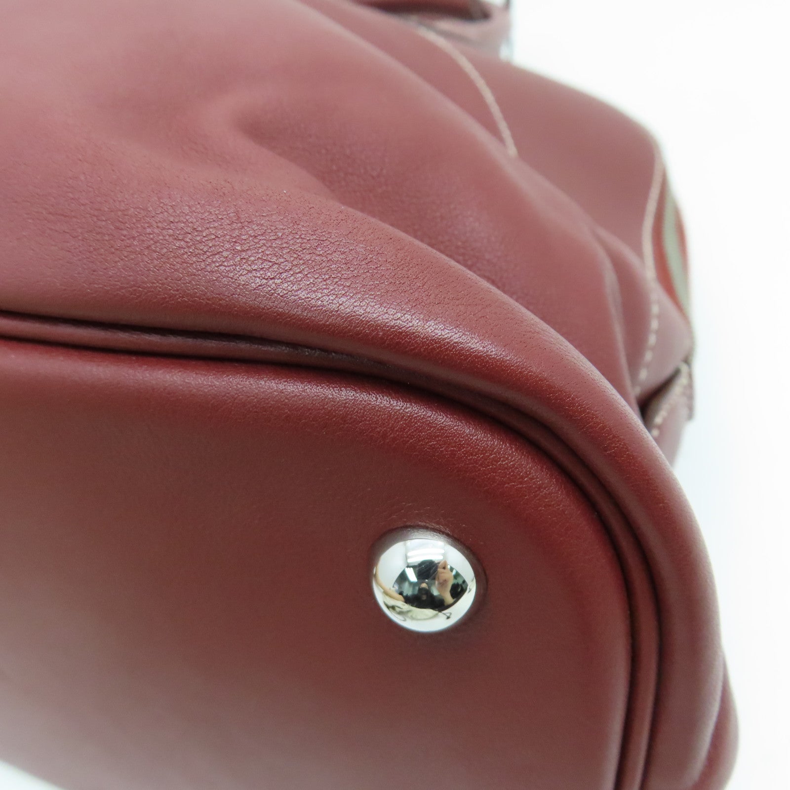 HERMES Veau Swift Leather Bolide Relax 35 Handle Bag Silver Buckle