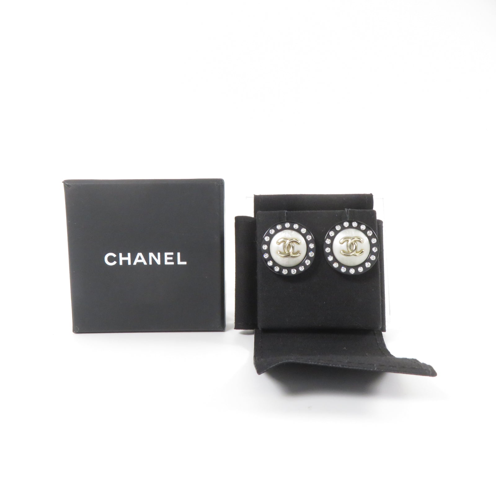 CHANEL PVC Earrings耳環黑色/白色/金色